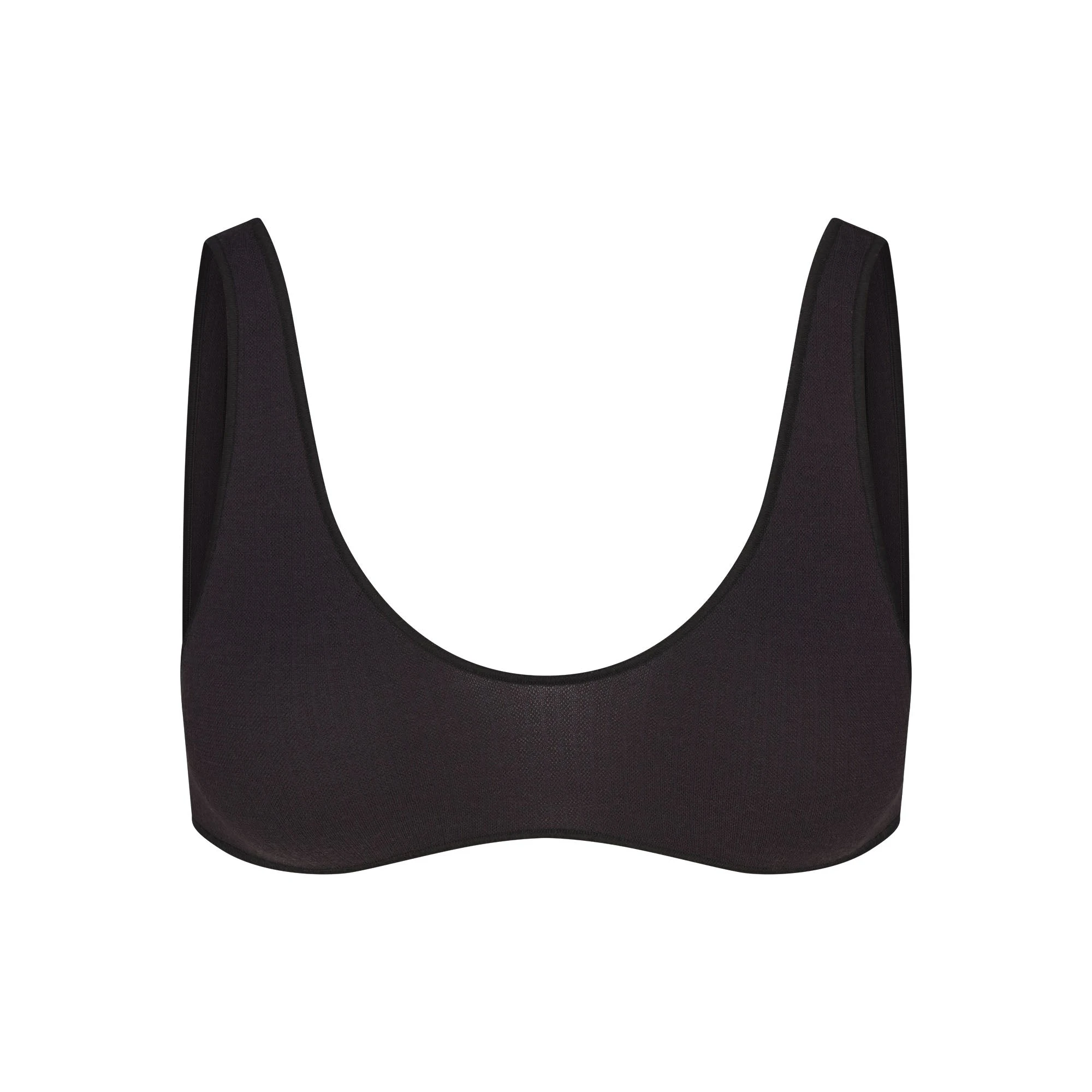 WOOL RIB BRALETTE | OBSIDIAN FLAT ON A WHITE BACKGROUND | FLT