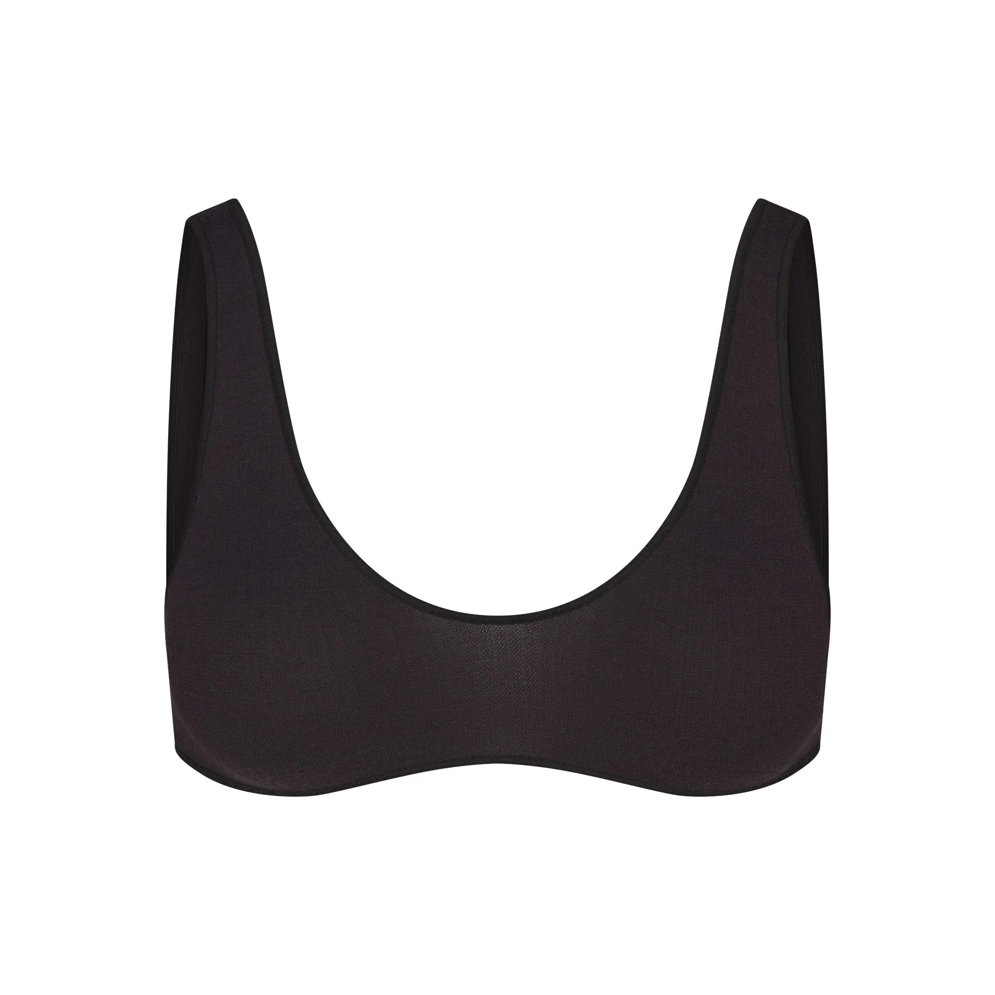 WOOL RIB BRALETTE | OBSIDIAN FLAT ON A WHITE BACKGROUND | FLT