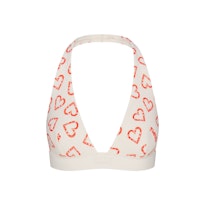 COTTON RIB HALTER BRALETTE