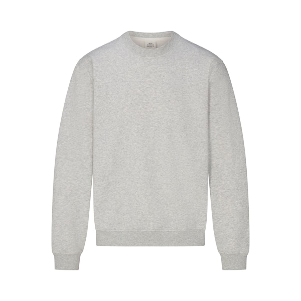 FLEECE LOUNGE MENS RELAXED CREWNECK | LIGHT HEATHER GREY FLAT ON A WHITE BACKGROUND | FLT