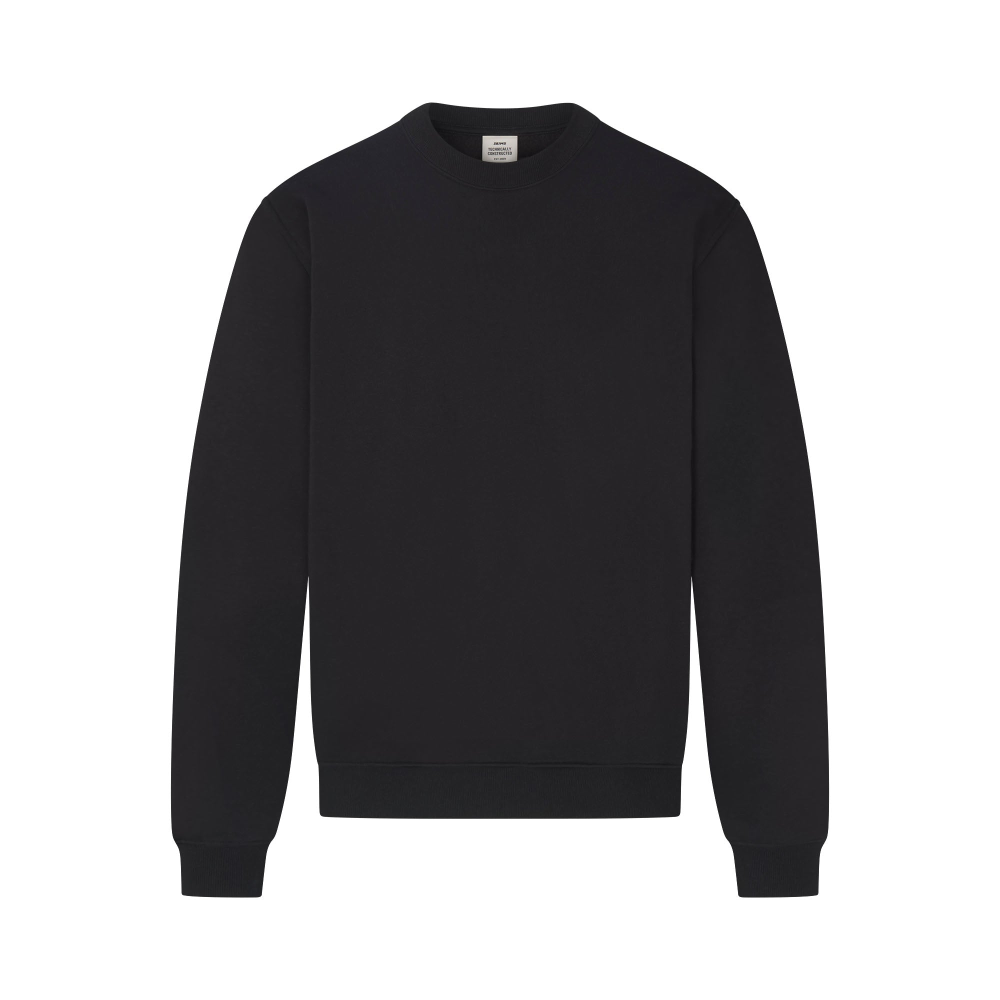 FLEECE LOUNGE MENS RELAXED CREWNECK | WASHED ONYX | SKIMS