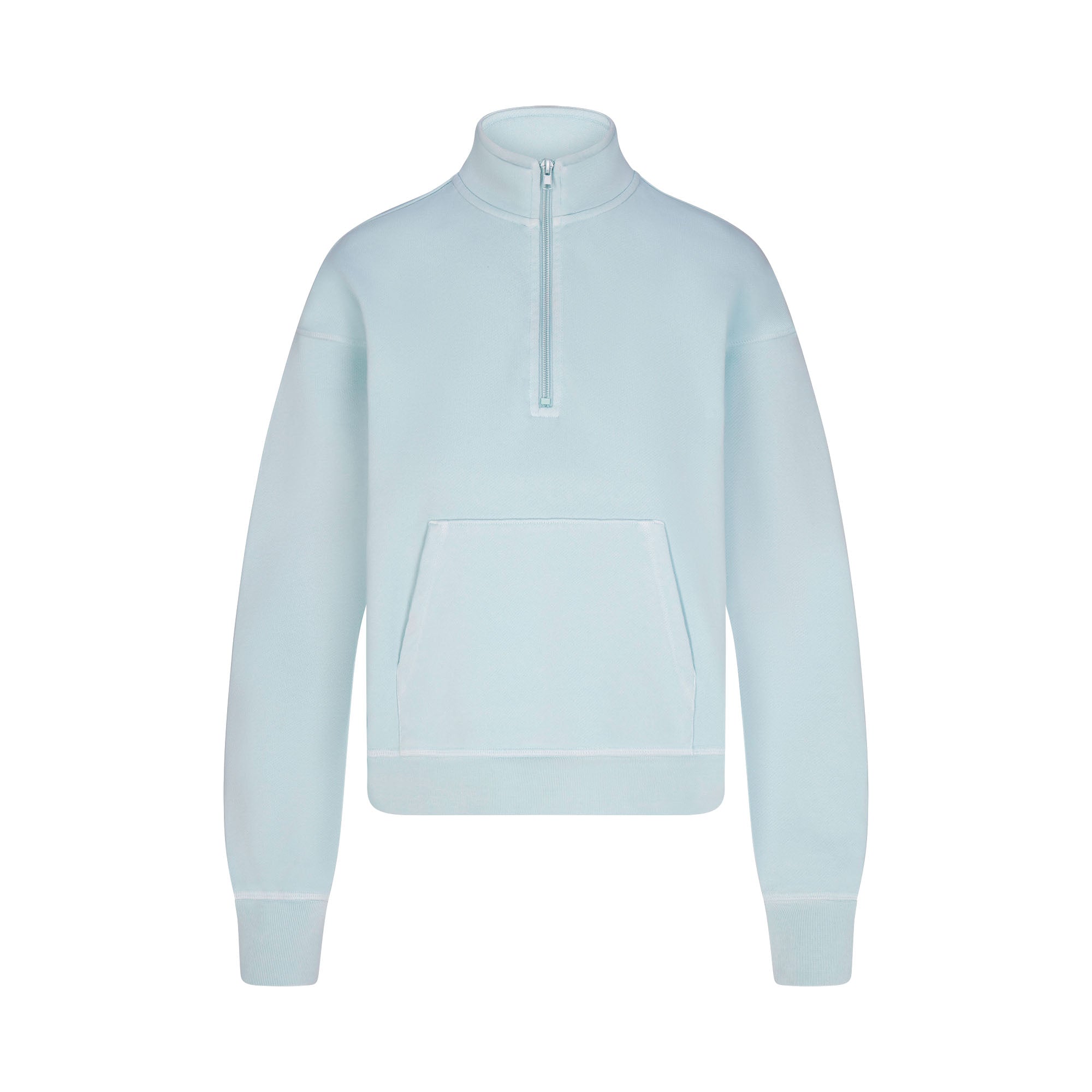FRENCH TERRY SHRUNKEN HALF ZIP | OPAL