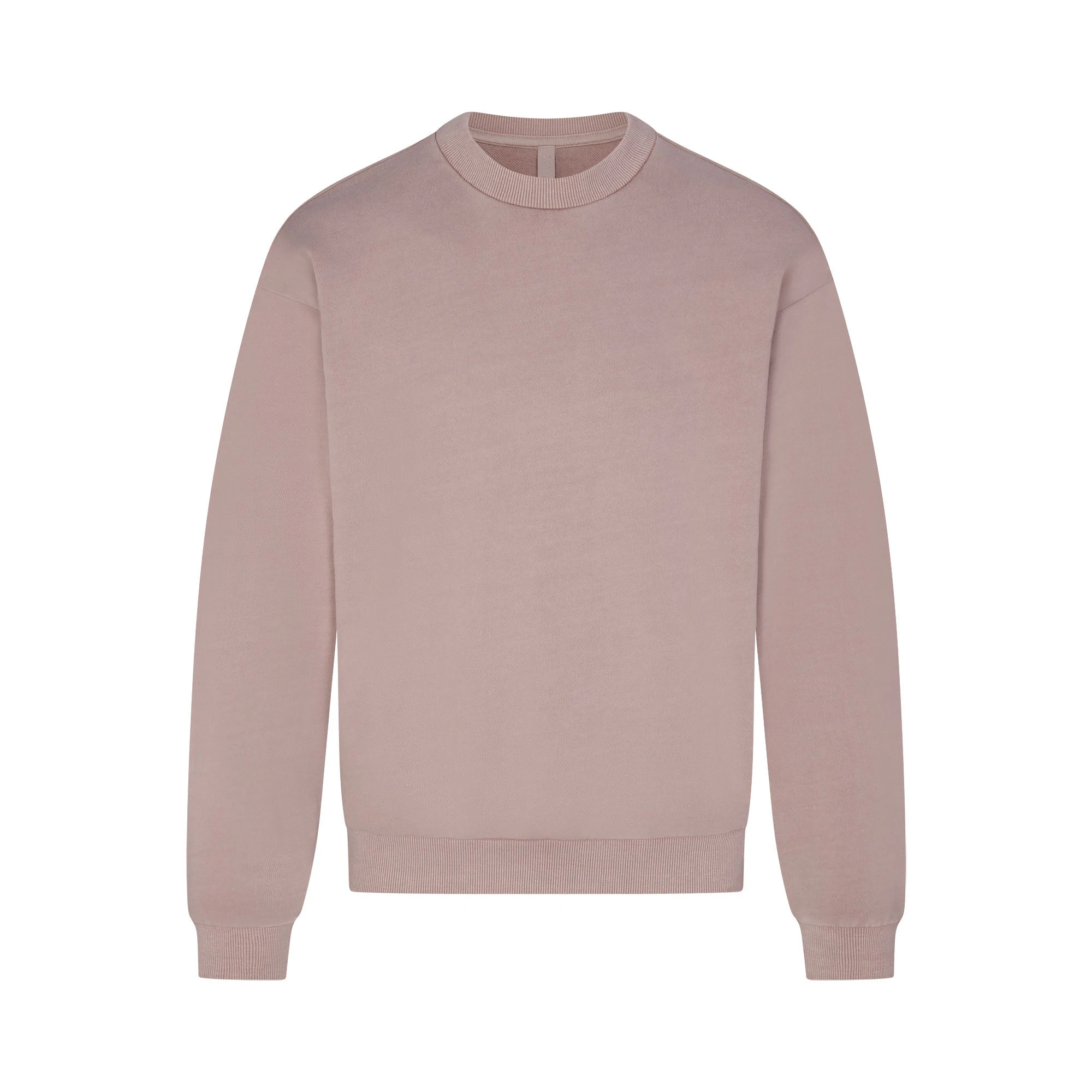 TERRY MENS CLASSIC CREWNECK FAWN FLAT ON A WHITE BACKGROUND | FLT | FLT