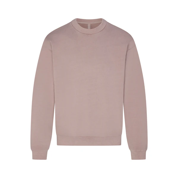 TERRY MENS CLASSIC CREWNECK FAWN FLAT ON A WHITE BACKGROUND | FLT | FLT