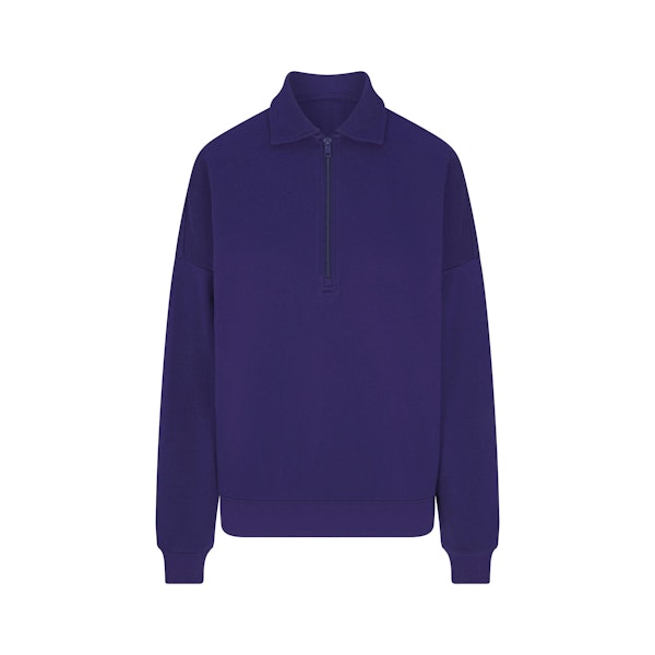 COTTON FLEECE OVERSIZED QUARTER ZIP PULLOVER | CONCORD (ZIP UPS, TOPS) FLAT ON A WHITE BACKGROUND | FLT