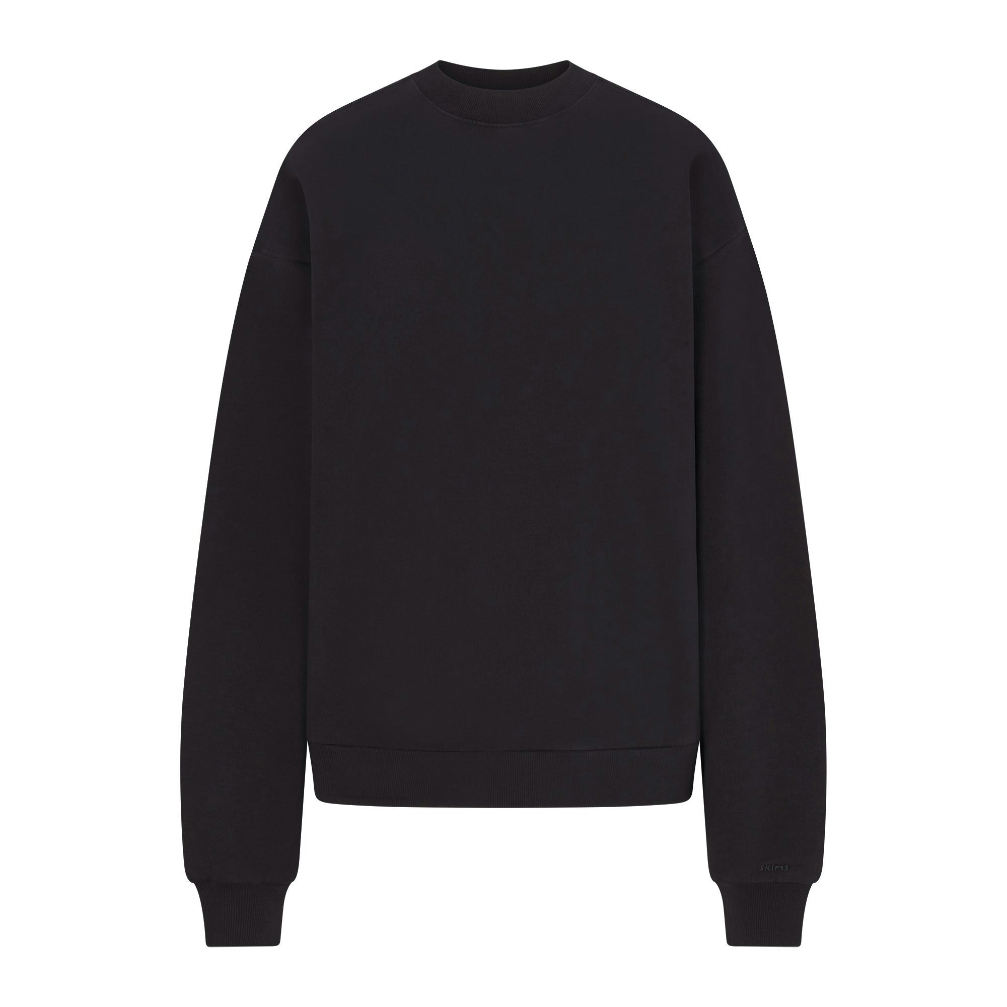 BOYFRIEND FLEECE CREWNECK | WASHED ONYX (SWEATSHIRTS) FLAT ON A WHITE BACKGROUND | FLT