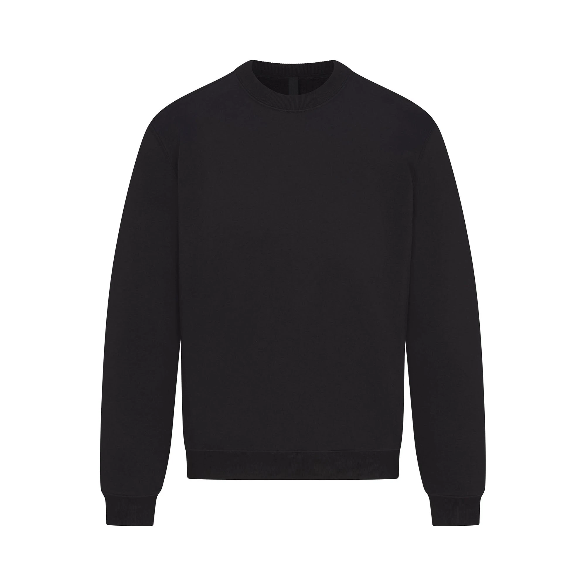 FLEECE LOUNGE MENS CLASSIC CREWNECK | WASHED ONYX (MENS SWEATSHIRTS) FLAT ON A WHITE BACKGROUND | FLT