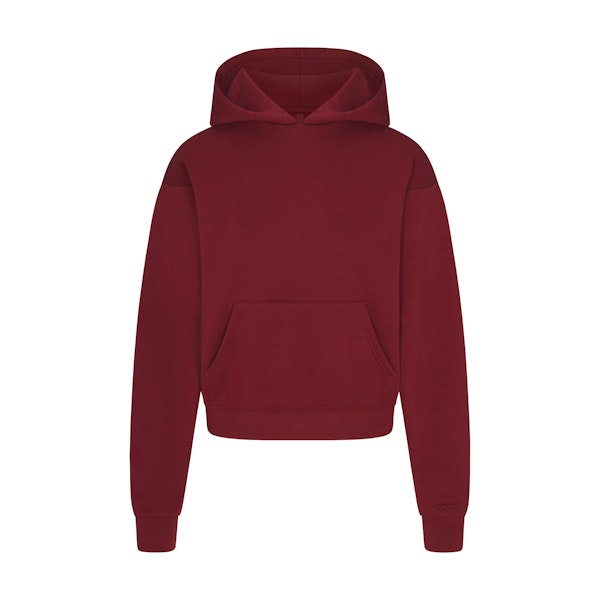 COTTON FLEECE CLASSIC HOODIE | MERLOT FLAT ON A WHITE BACKGROUND | FLT