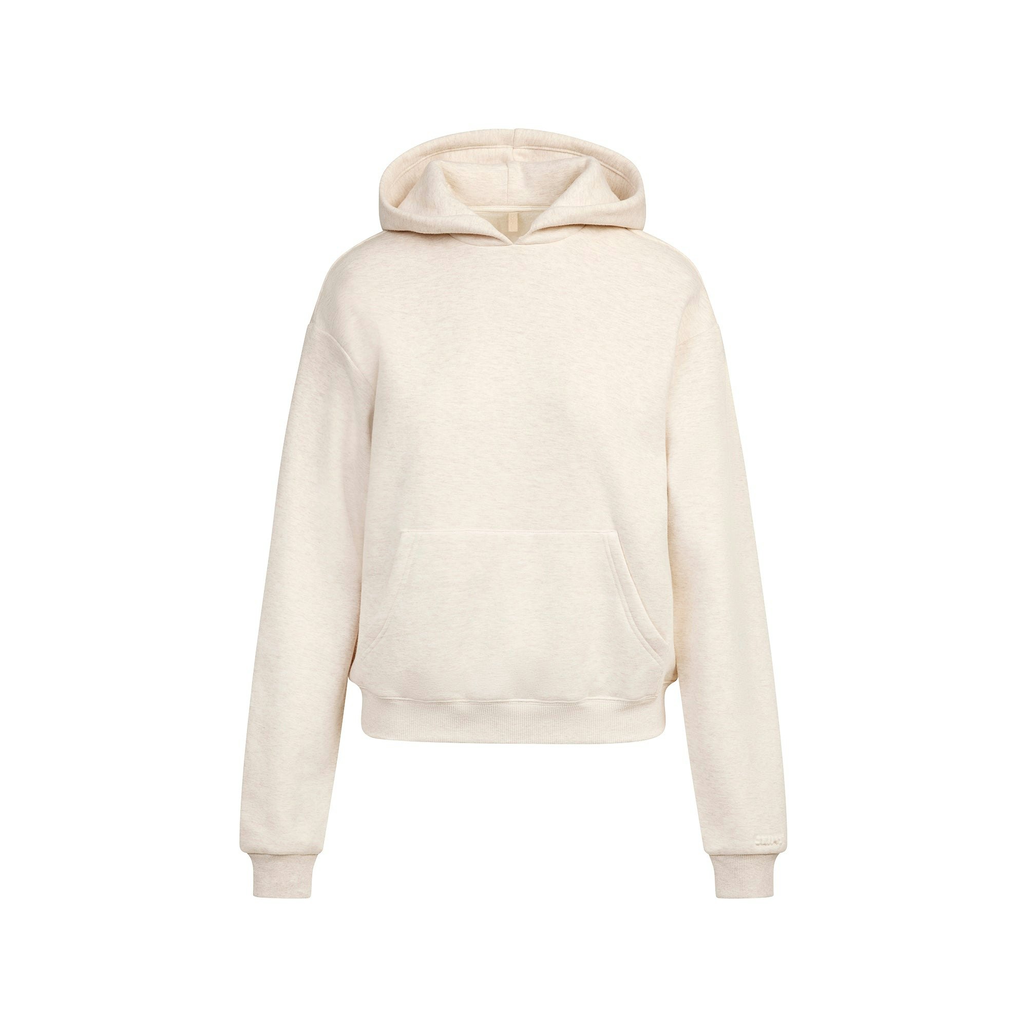 COTTON FLEECE CLASSIC HOODIE | OATMEAL HEATHER FLAT ON A WHITE BACKGROUND | FLT