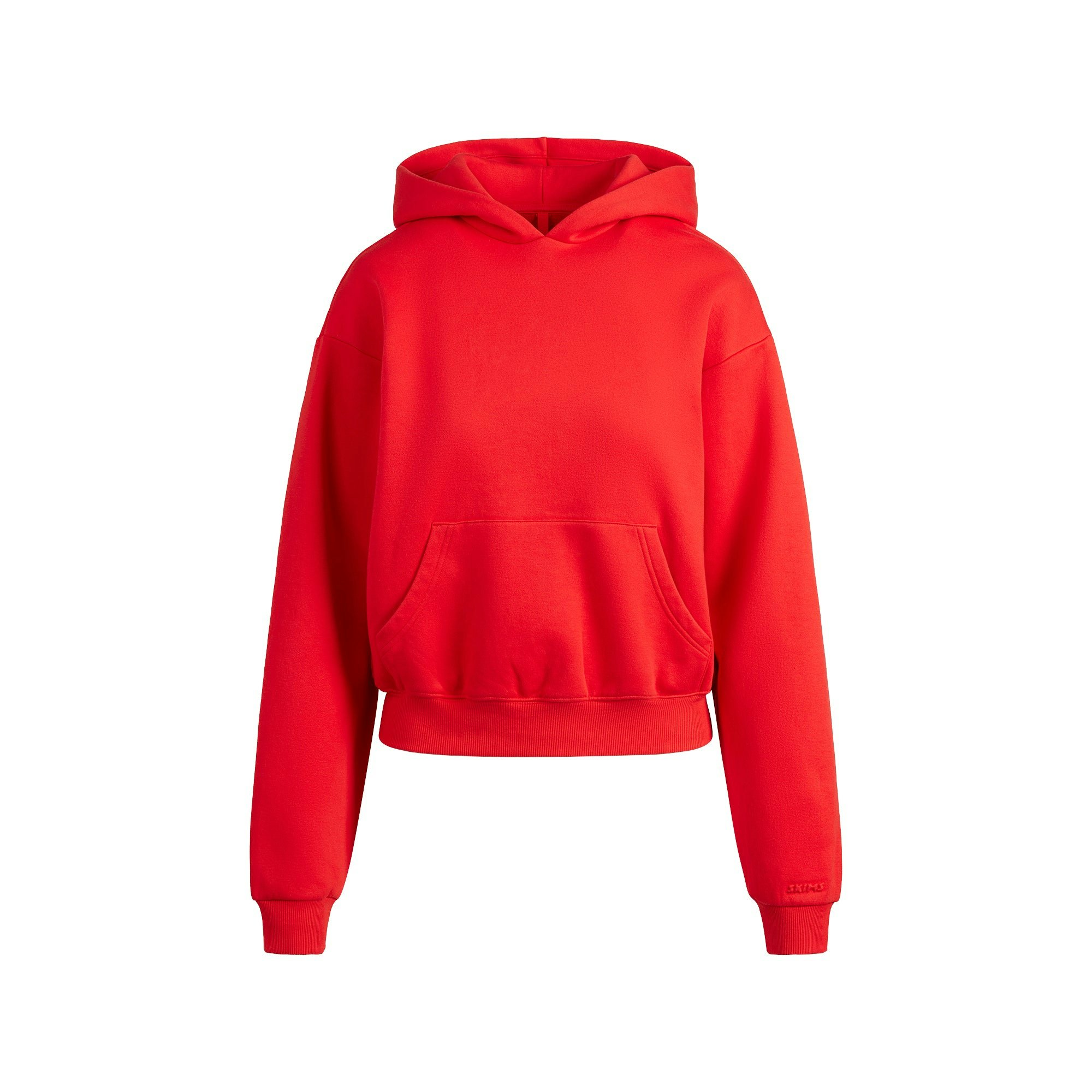 COTTON FLEECE CLASSIC HOODIE | RUBY FLAT ON A WHITE BACKGROUND | FLT