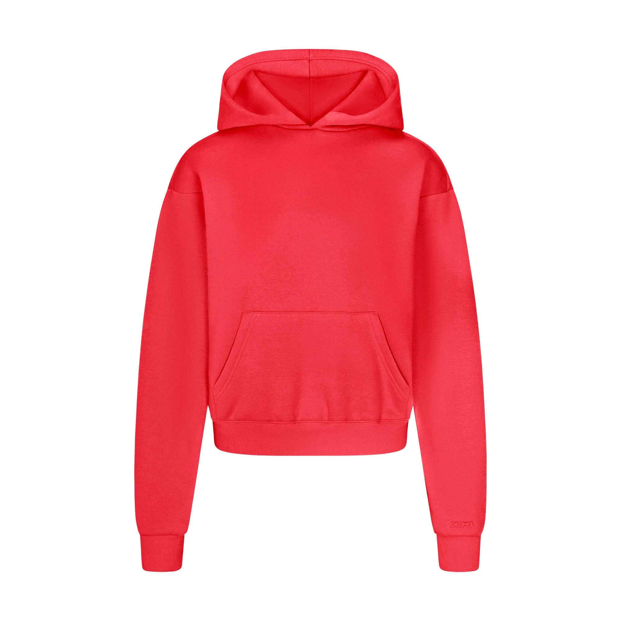 COTTON FLEECE CLASSIC HOODIE | WASHED RED FLAT ON A WHITE BACKGROUND | FLT