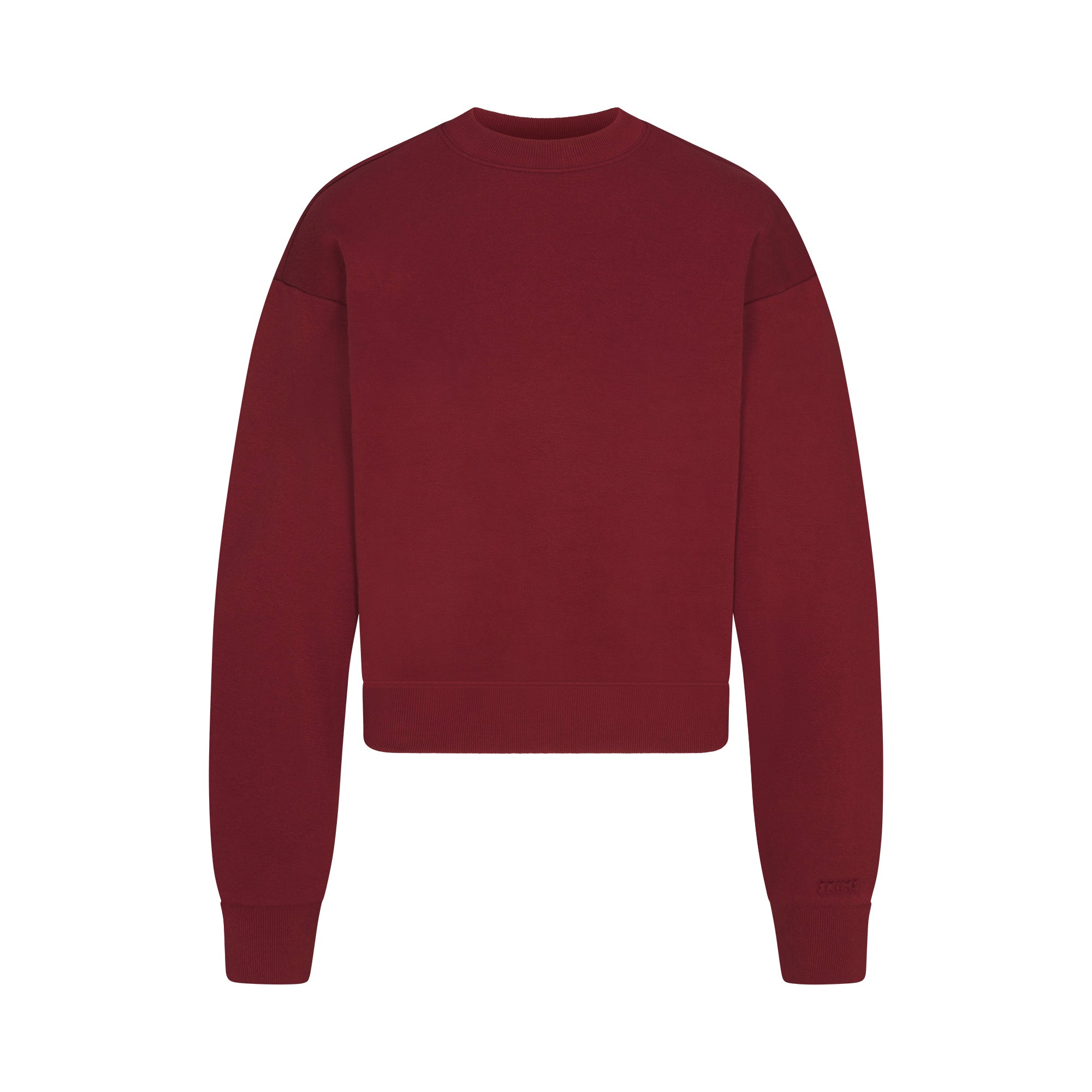 COTTON FLEECE CLASSIC CREWNECK | MERLOT FLAT ON A WHITE BACKGROUND | FLT