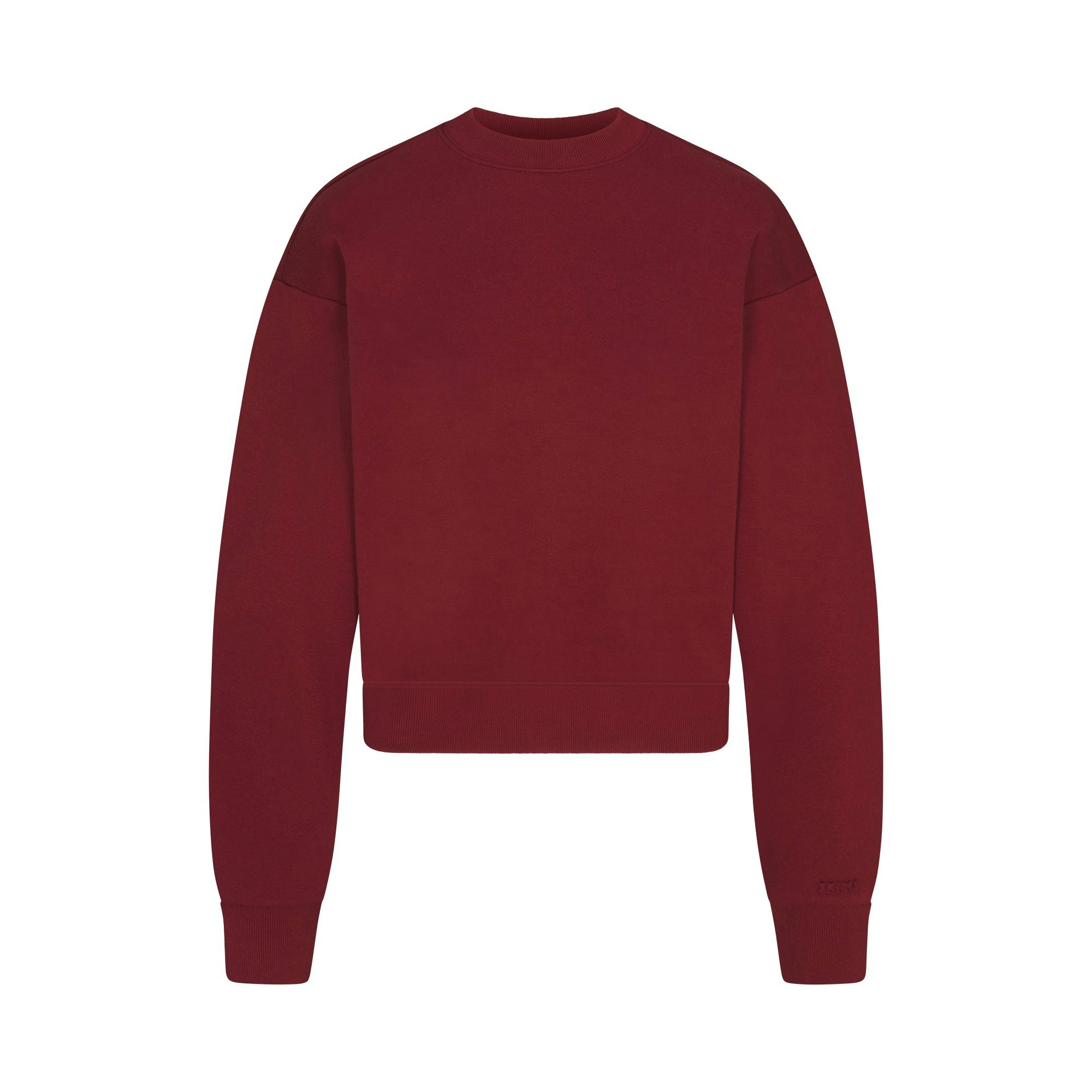 COTTON FLEECE CLASSIC CREWNECK | MERLOT FLAT ON A WHITE BACKGROUND | FLT