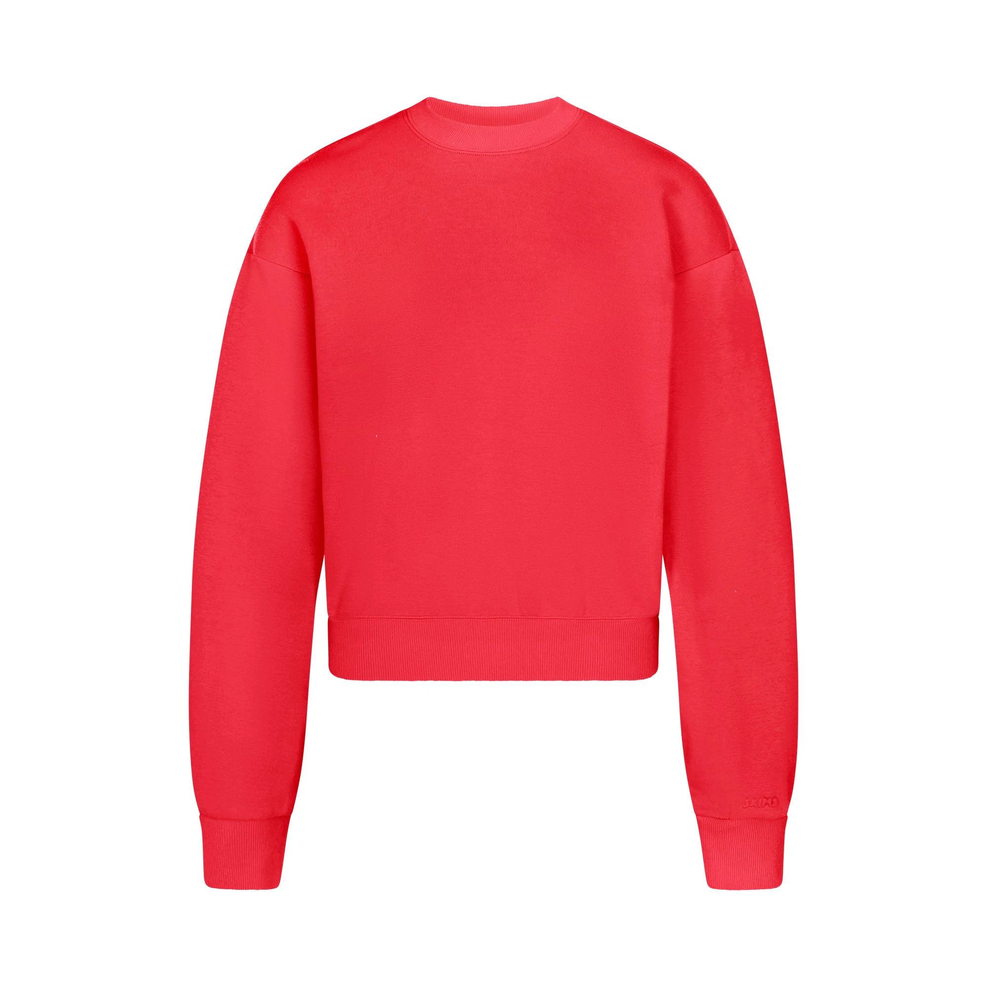 COTTON FLEECE CLASSIC CREWNECK | WASHED RED FLAT ON A WHITE BACKGROUND | FLT