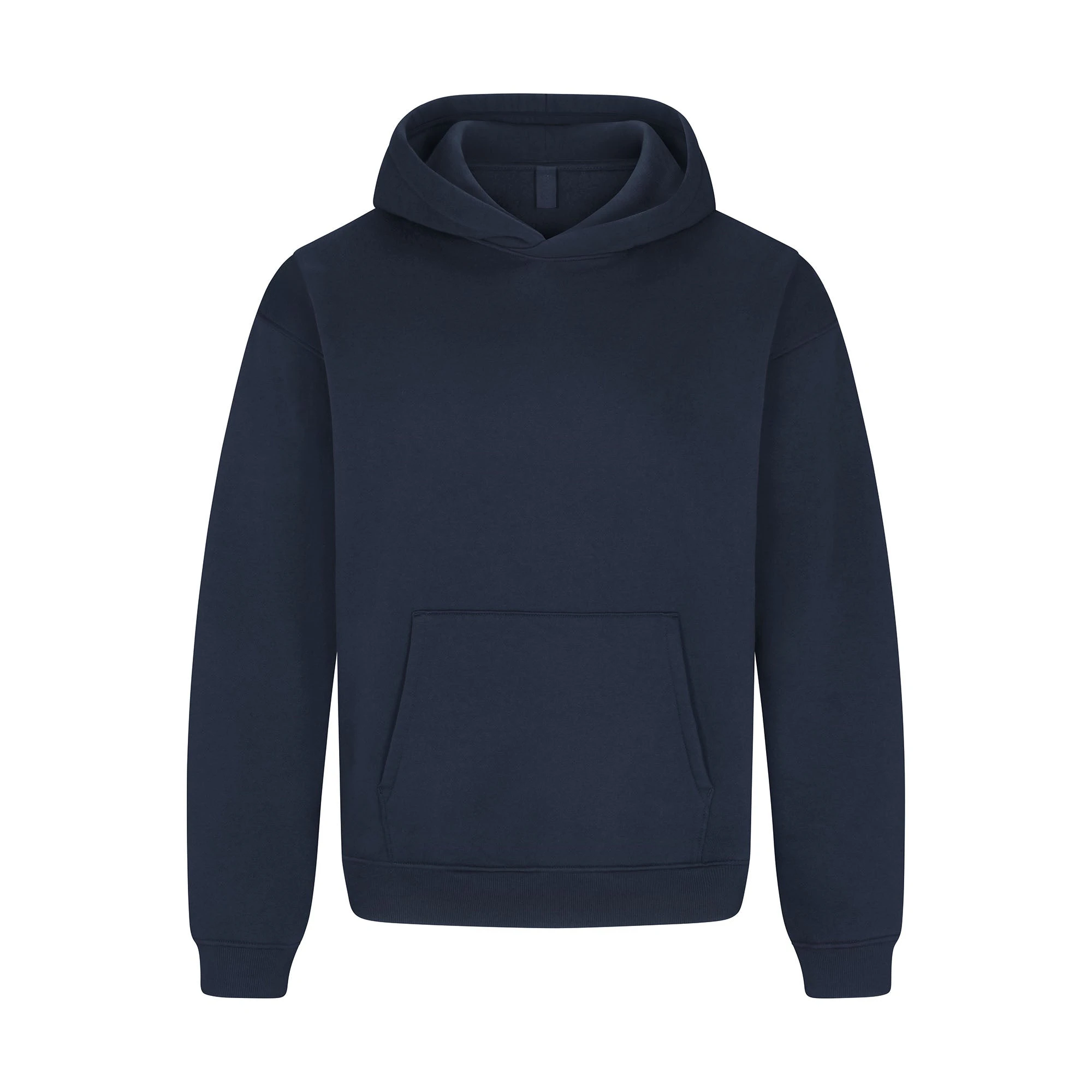 FLEECE LOUNGE MENS RELAXED HOODIE | NAVYFLAT ON A WHITE BACKGROUND | FLT