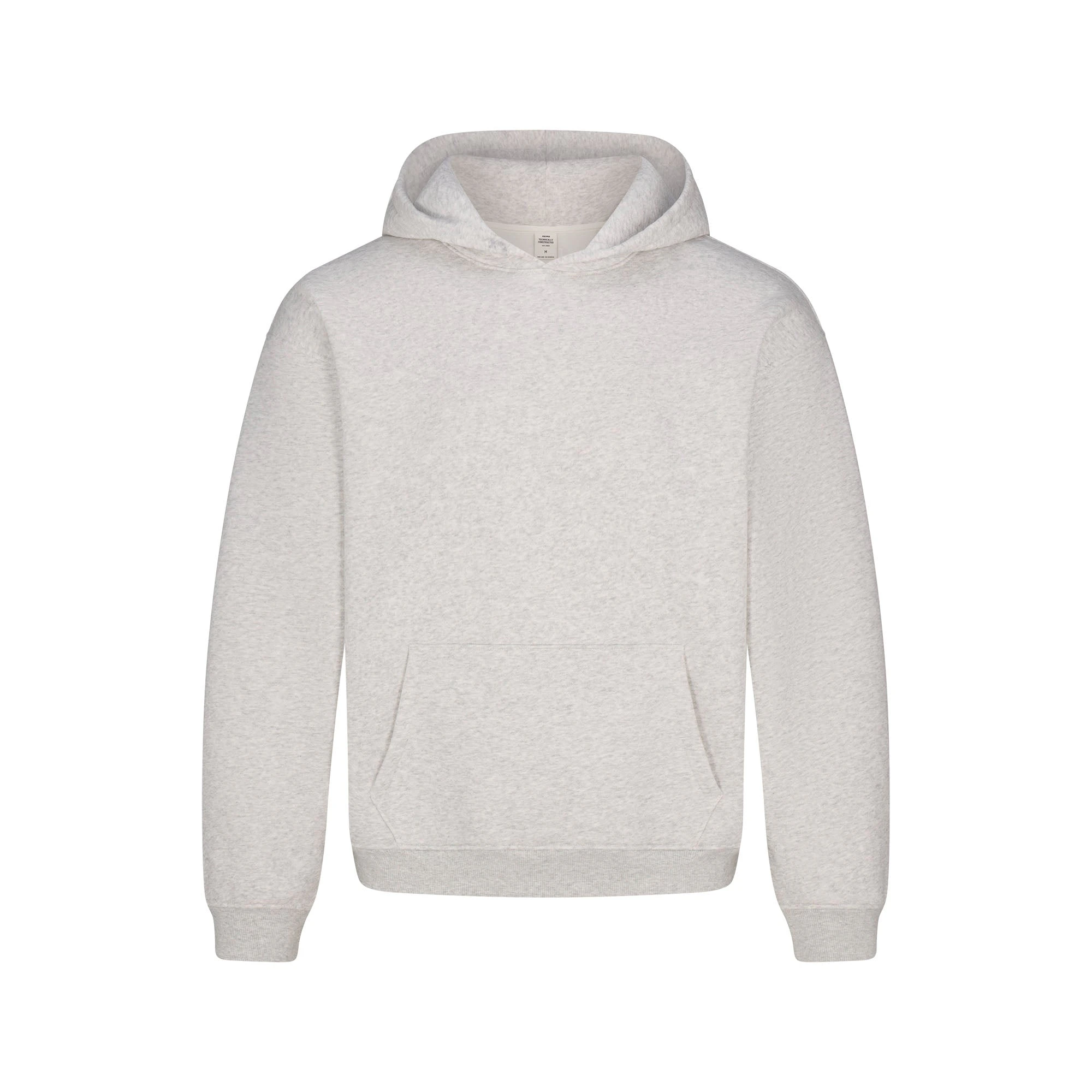 FLEECE LOUNGE MENS RELAXED HOODIE | LIGHT HEATHER GREY FLAT ON A WHITE BACKGROUND | FLT