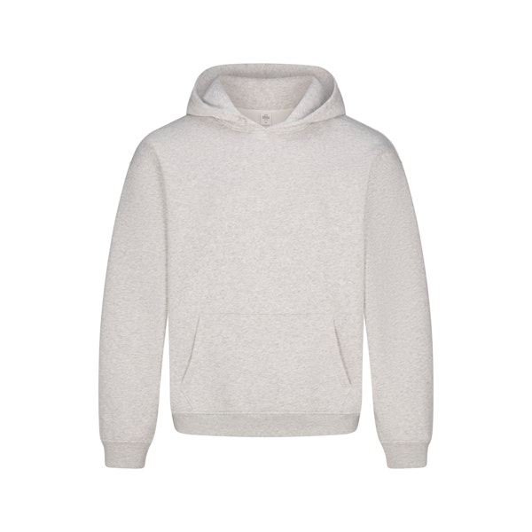 FLEECE LOUNGE MENS RELAXED HOODIE | LIGHT HEATHER GREY FLAT ON A WHITE BACKGROUND | FLT