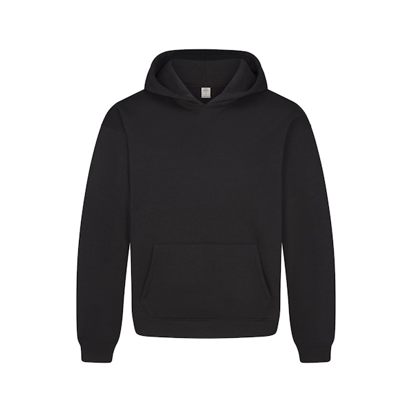 FLEECE LOUNGE MENS RELAXED HOODIE | WASHED ONYX FLAT ON A WHITE BACKGROUND | FLT