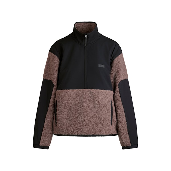 TEDDY HALF ZIP UP PULLOVER | UMBER FLAT ON A WHITE BACKGROUND | FLT