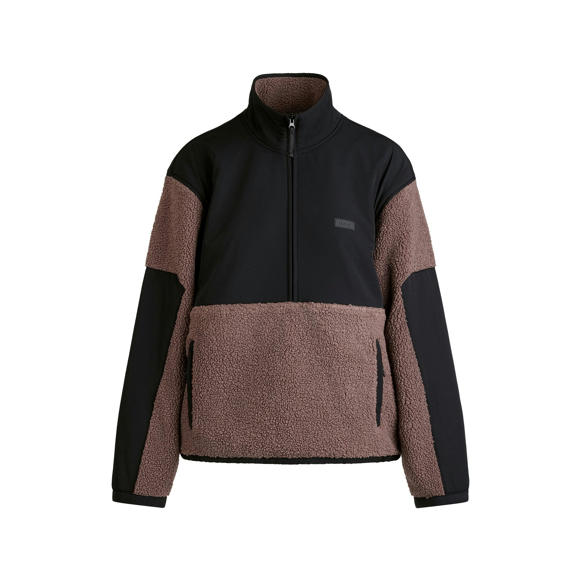 TEDDY HALF ZIP UP PULLOVER | UMBER FLAT ON A WHITE BACKGROUND | FLT