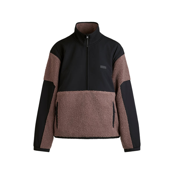 OUTDOOR FLEECE CROPPED 3/4 SLEEVE JACKET | COCOA