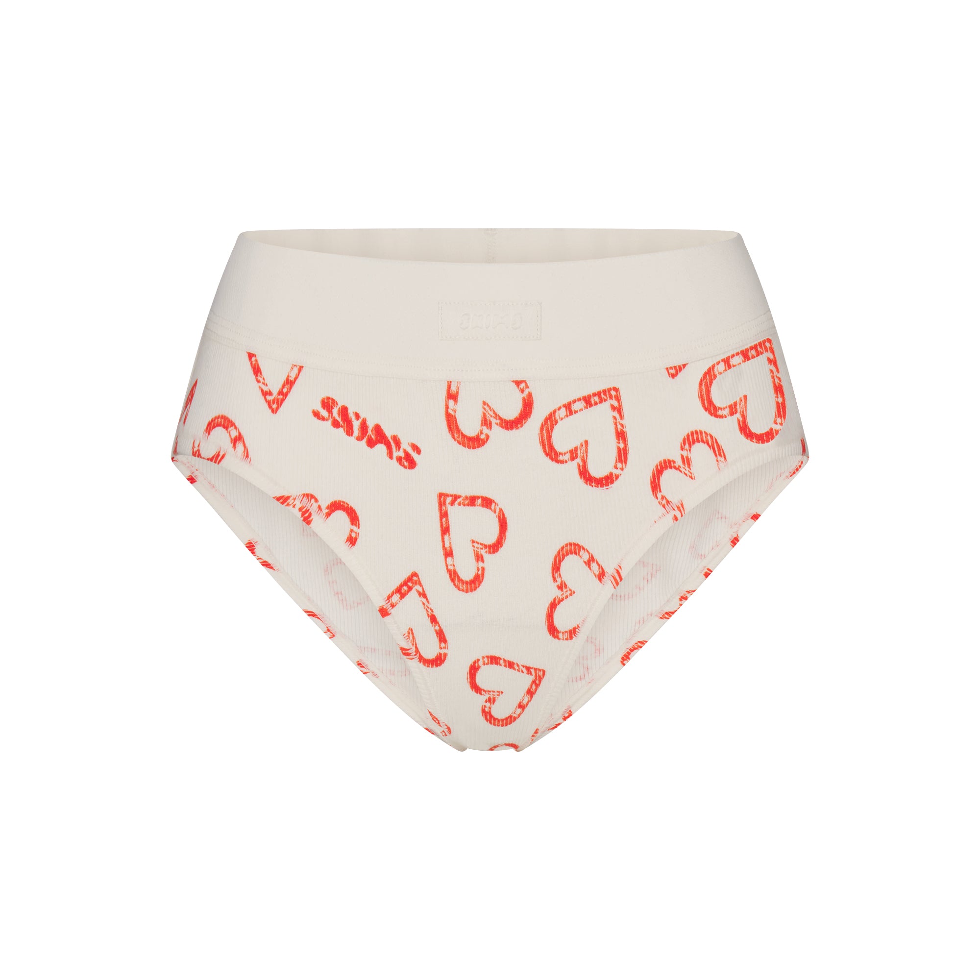 COTTON RIB BRIEF | MARBLE CANDY HEART PRINT FLAT ON A WHITE BACKGROUND | FLT