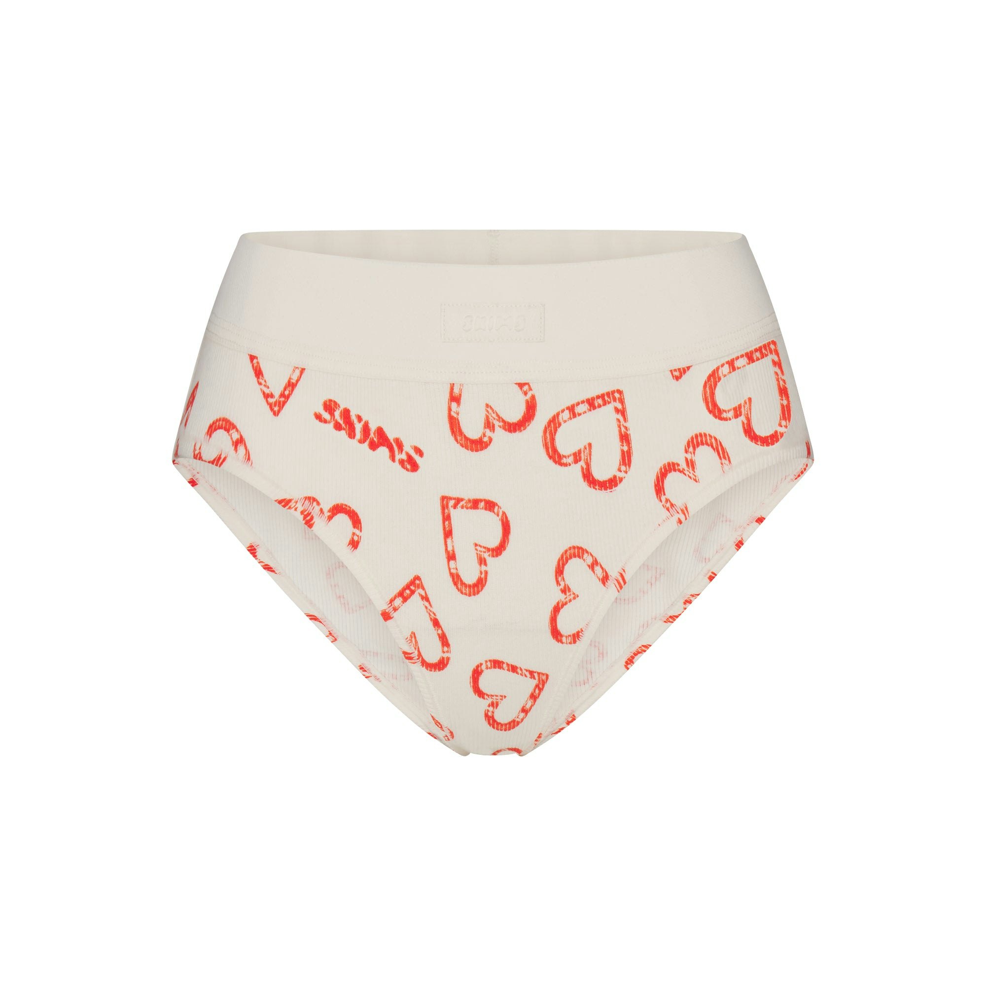 COTTON RIB BRIEF | MARBLE CANDY HEART PRINT FLAT ON A WHITE BACKGROUND | FLT