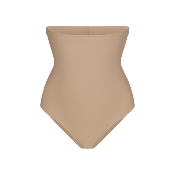 SKIMS BODY CORE SCULPT HIGH-WAISTED BRIEF | CLAY FLAT ON A WHITE BACKGROUND | FLT | FLT