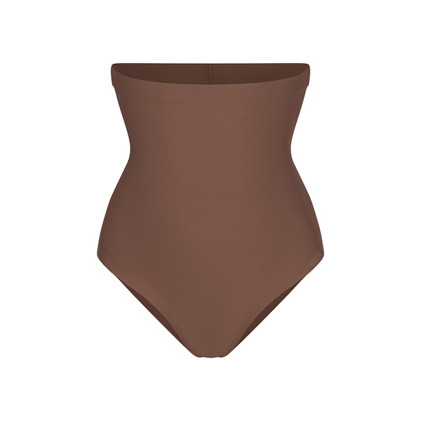 SKIMS BODY CORE SCULPT HIGH-WAISTED BRIEF | JASPER FLAT ON A WHITE BACKGROUND | FLT | FLT