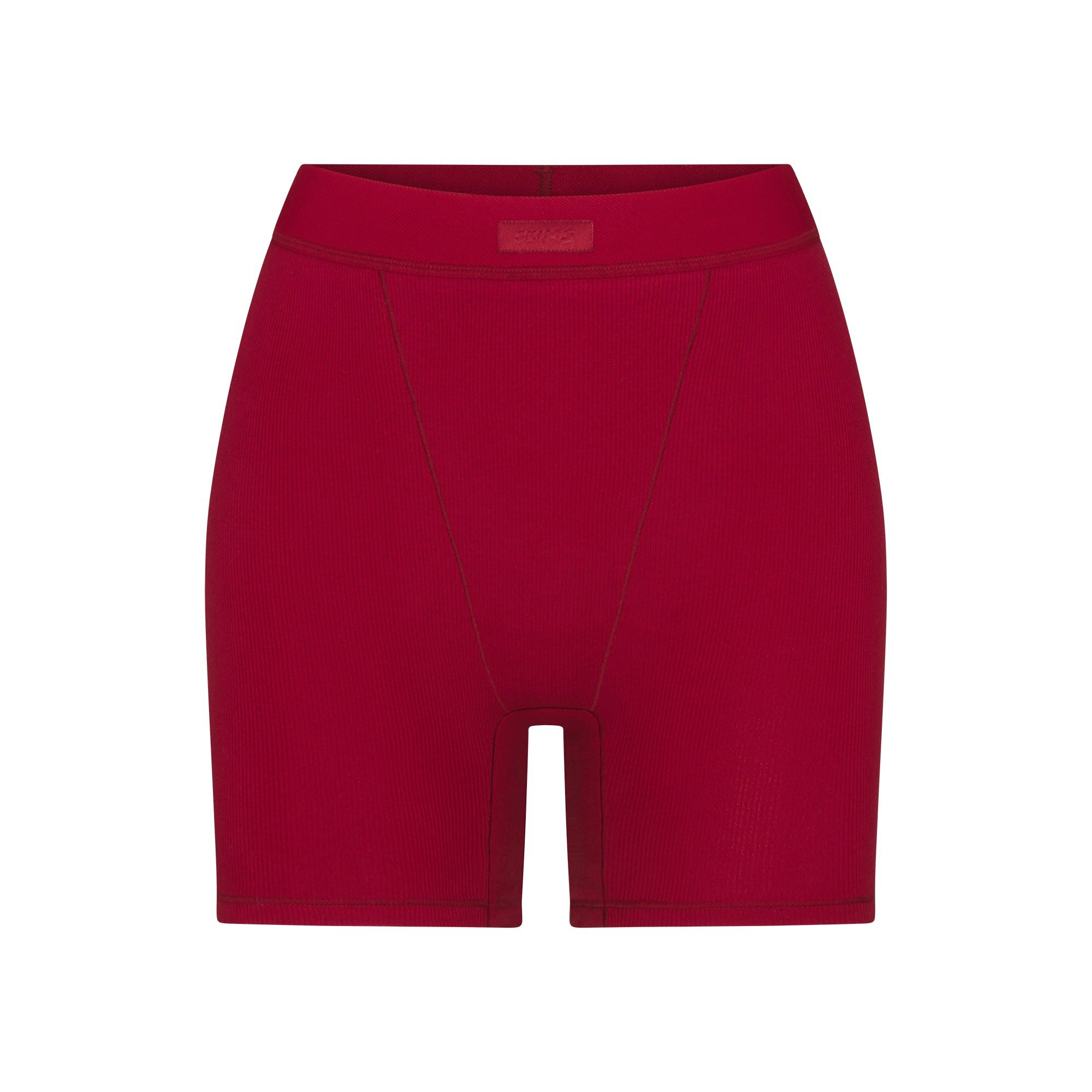 COTTON RIB BOXER | BRICK FLAT ON A WHITE BACKGROUND | FLT