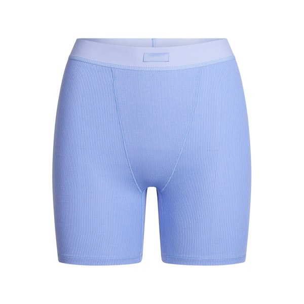 COTTON RIB BOXER | BLUE VIOLET FLAT ON A WHITE BACKGROUND | FLT