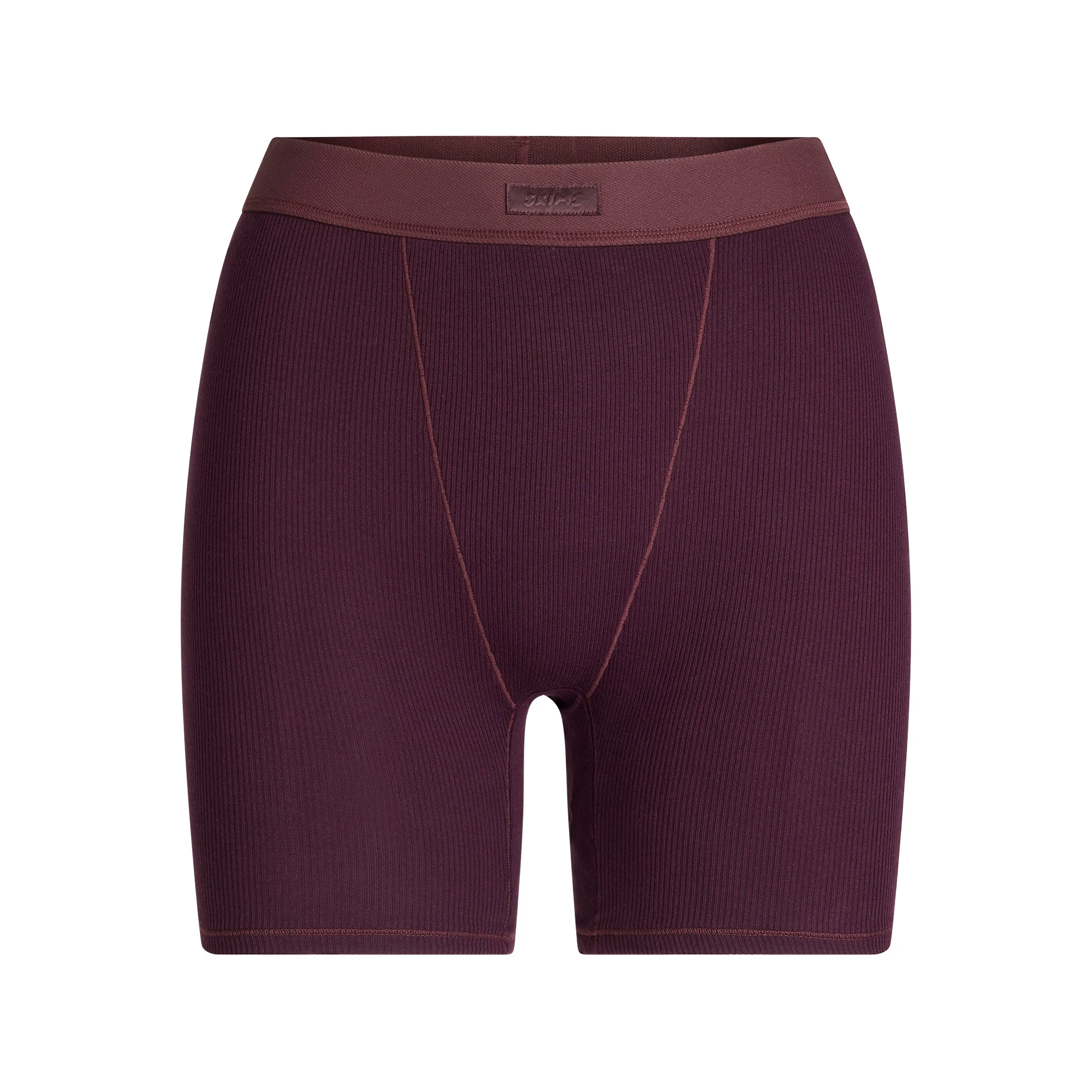 COTTON RIB BOXER | CURRANT FLAT ON A WHITE BACKGROUND @ | FLT