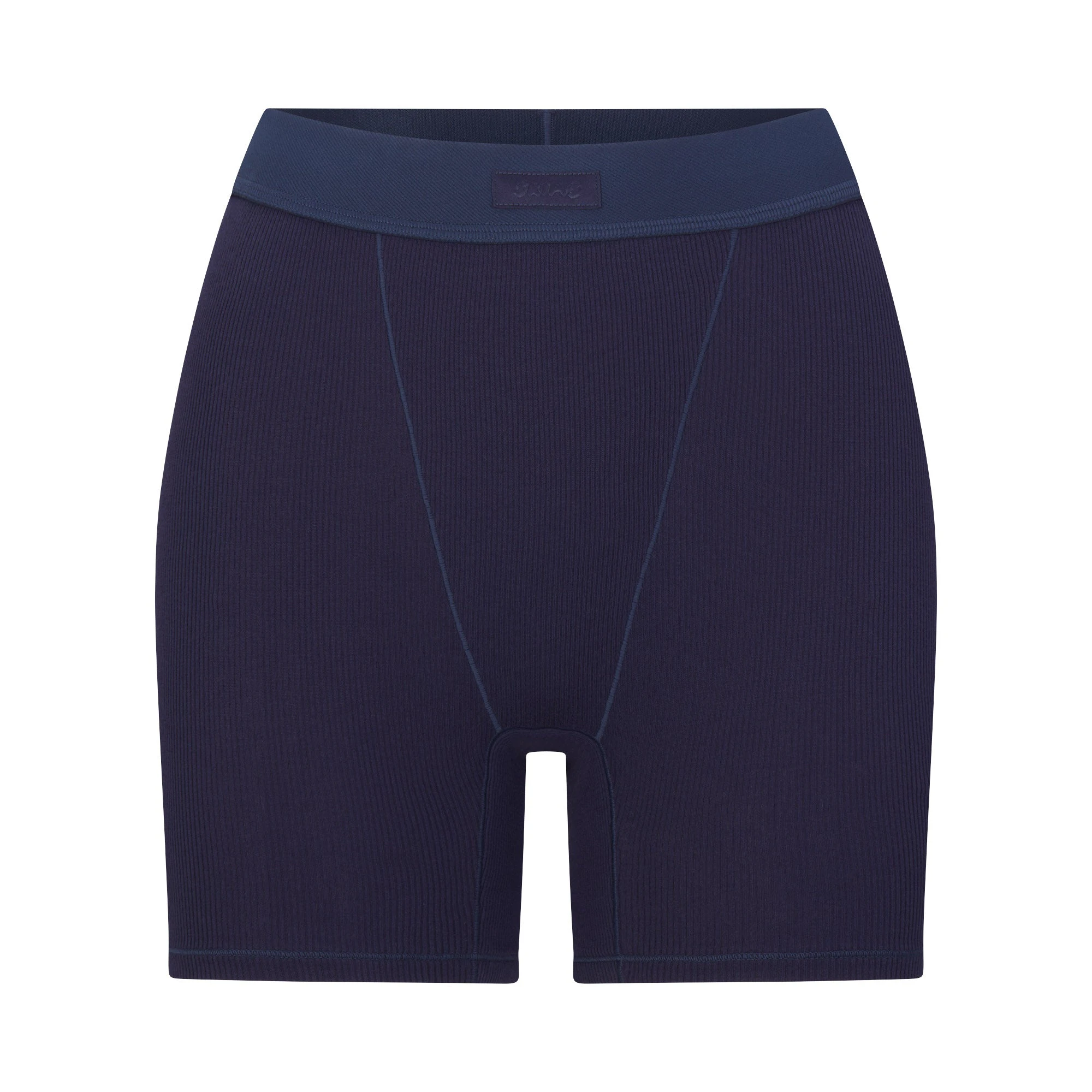 COTTON RIB BOXER | NAVY FLAT ON A WHITE BACKGROUND | FLT