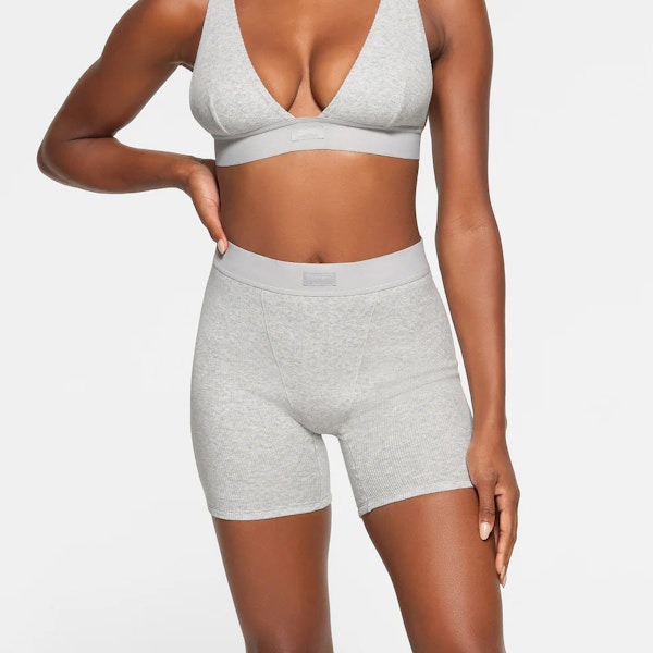 COTTON RIB BOXER WORN BY A MODEL IN FRONT VIEW