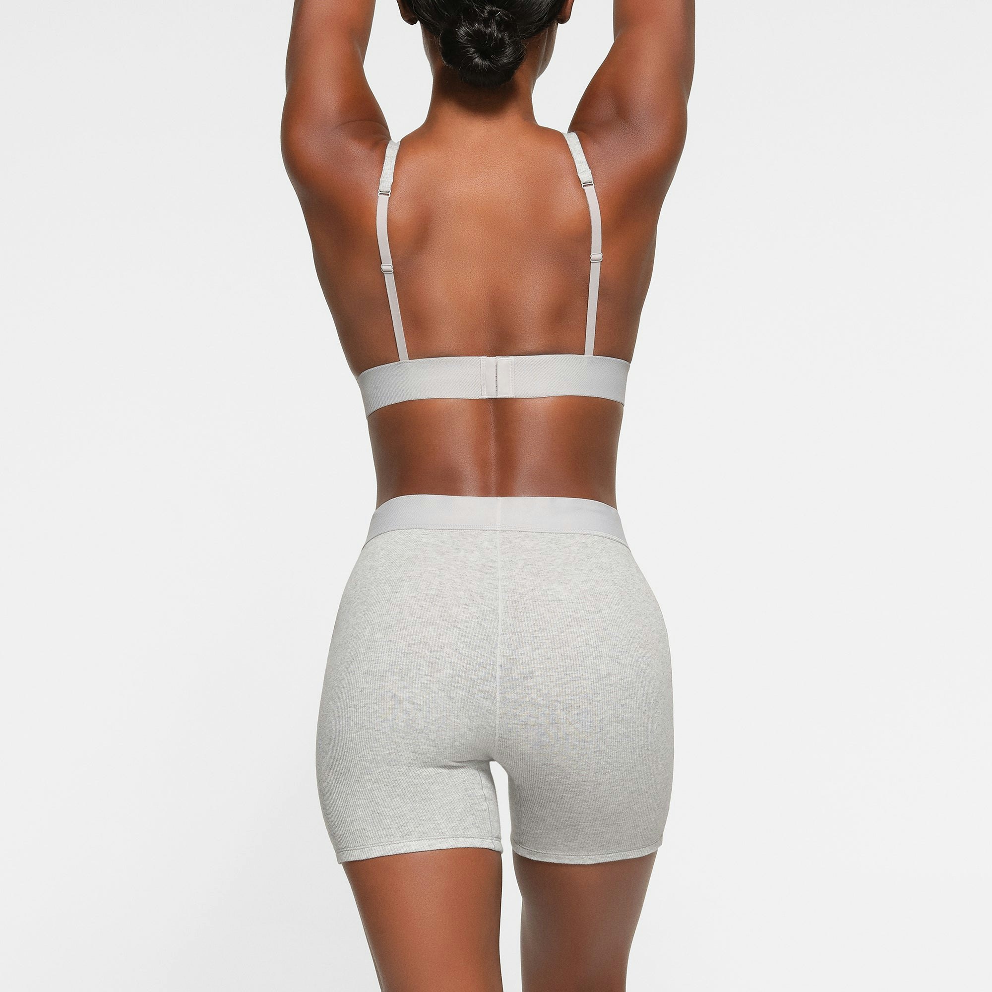 COTTON RIB BOXER WORN BY A MODEL IN BACK VIEW