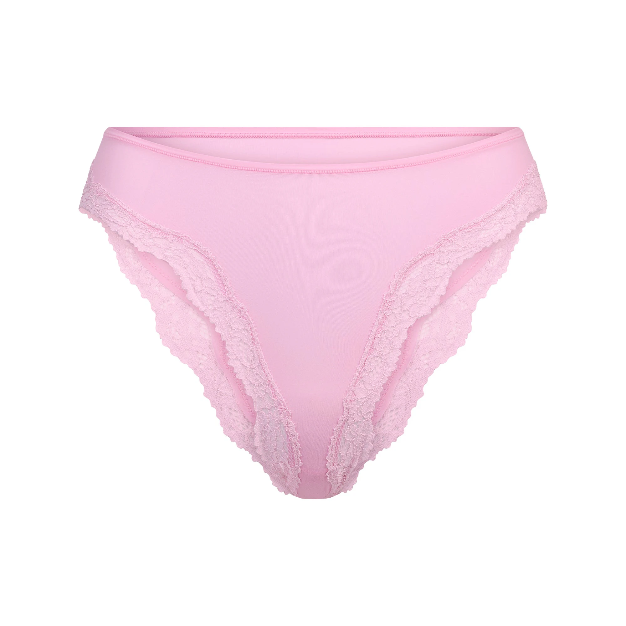 FITS EVERYBODY LACE TANGA | BUBBLE GUM TONAL FLAT ON A WHITE BACKGROUND | FLT