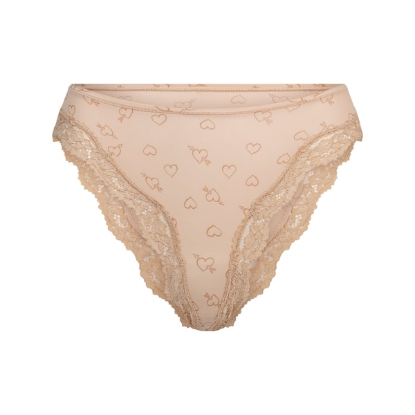 FITS EVERYBODY LACE TANGA | MICA SKETCHED HEARTS FLAT ON A WHITE BACKGROUND | FLT
