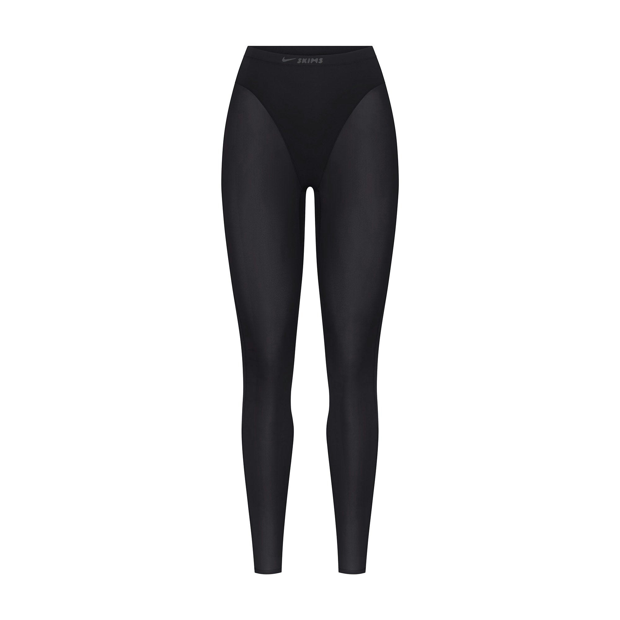 NikeSKIMS WEIGHTLESS LAYERS V-LINE 26" LEGGING | OBSIDIAN FLAT ON A WHITE BACKGROUND | FLT