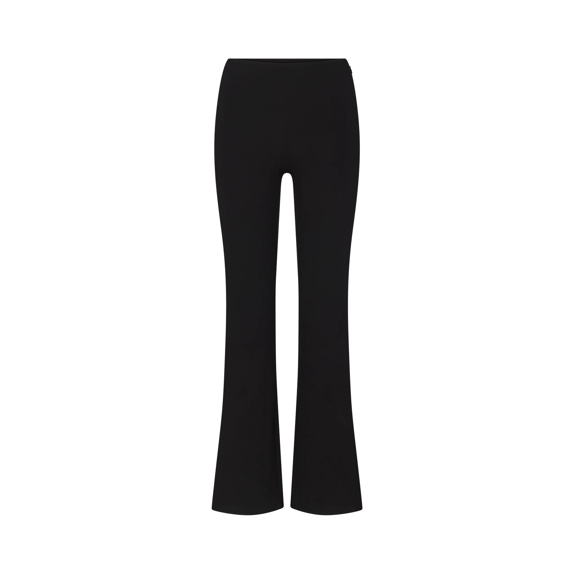 THE ESSENTIAL COLLECTION HIGH-WAISTED CROPPED KICK FLARE PANT | OBSIDIAN FLAT ON A WHITE BACKGROUND | FLT