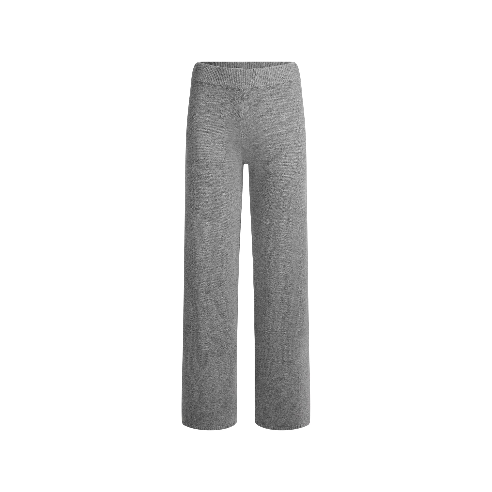 CASHMERE WIDE LEG PANT | DARK HEATHER GREY