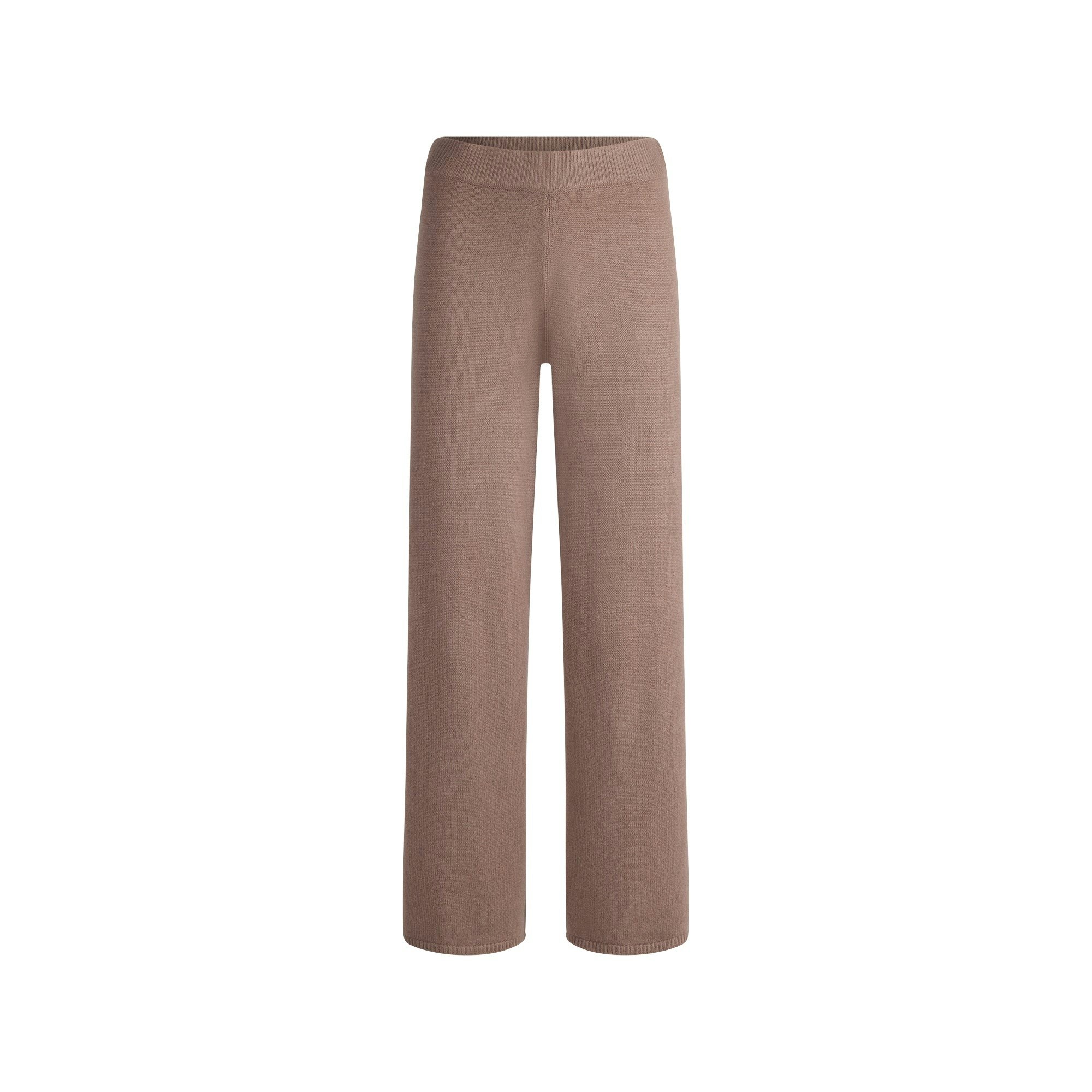 CASHMERE WIDE LEG PANT | UMBER FLAT ON A WHITE BACKGROUND | FLT