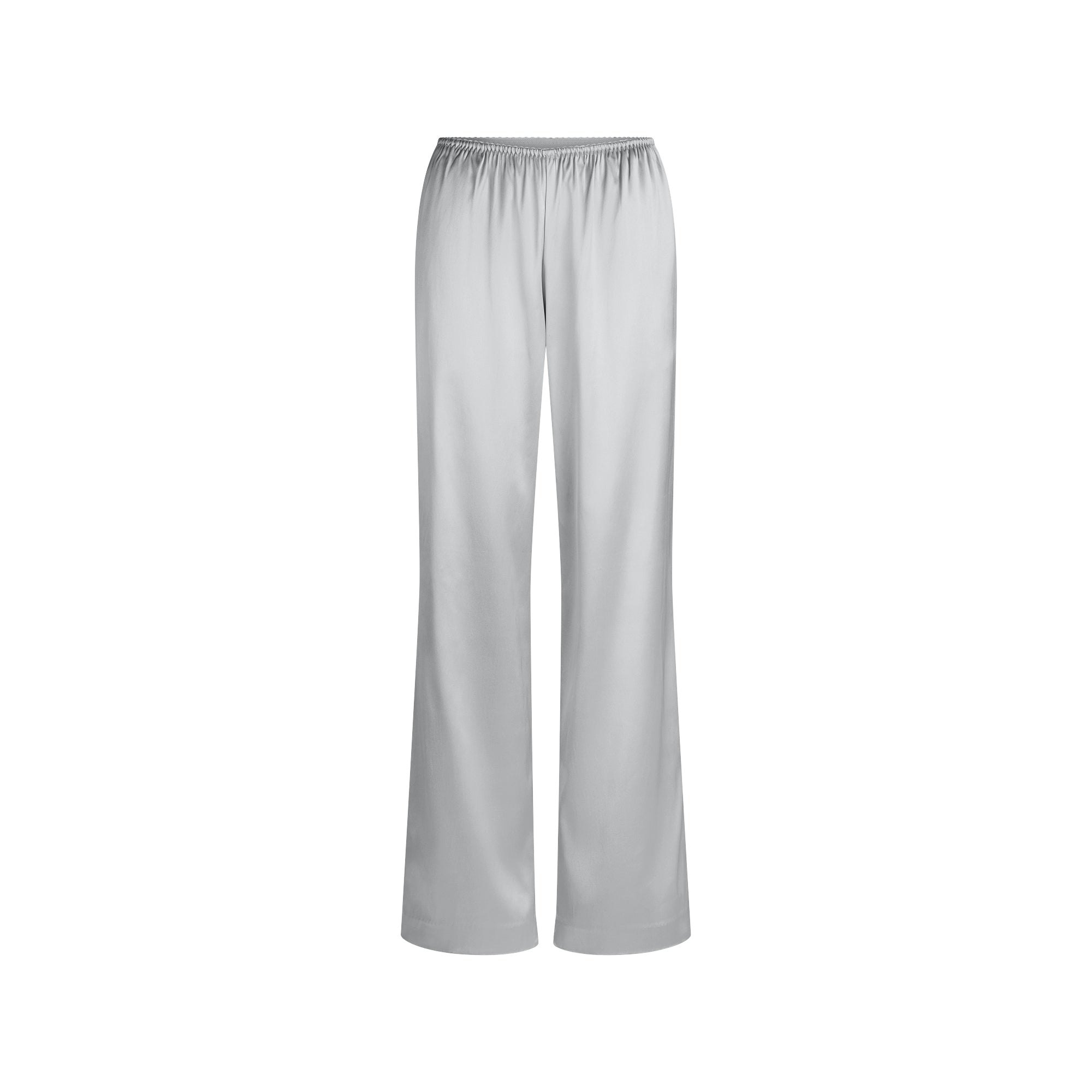 HEAVYWEIGHT SATIN WIDE LEG PANT | MIRROR FLAT ON A WHITE BACKGROUND | FLT