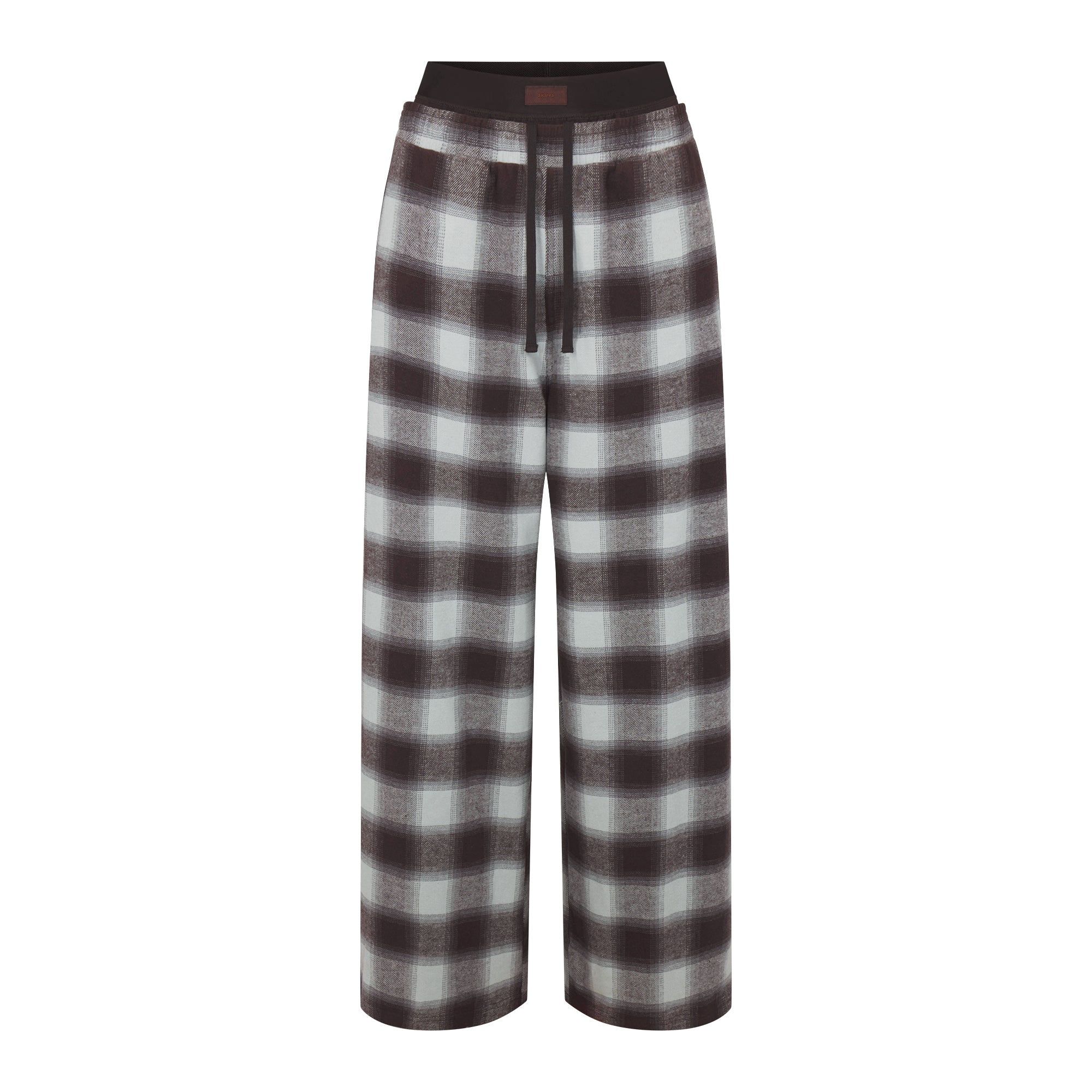 OUTDOOR FLANNEL OVERSIZED DOUBLE WAISTBAND PANT VAPOR SHADOW PLAID XXS