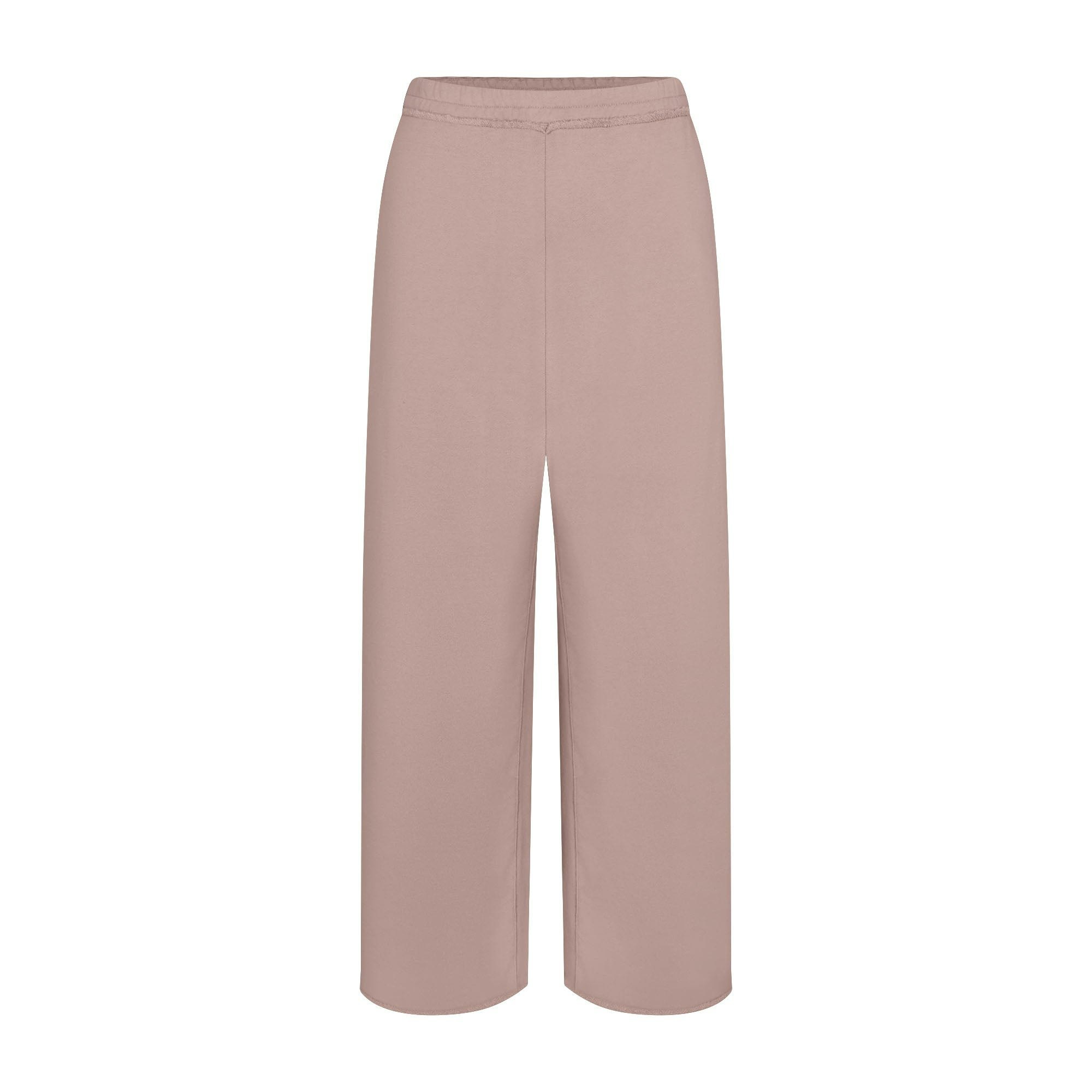 FRENCH TERRY WIDE LEG PANT | FAWN FLAT ON A WHITE BACKGROUND | FLT | FLT