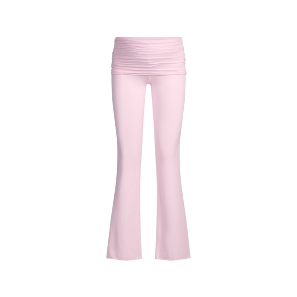 COTTON JERSEY MATERNITY FOLDOVER PANT | CHERRY BLOSSOM FLAT ON A WHITE BACKGROUND | FLT