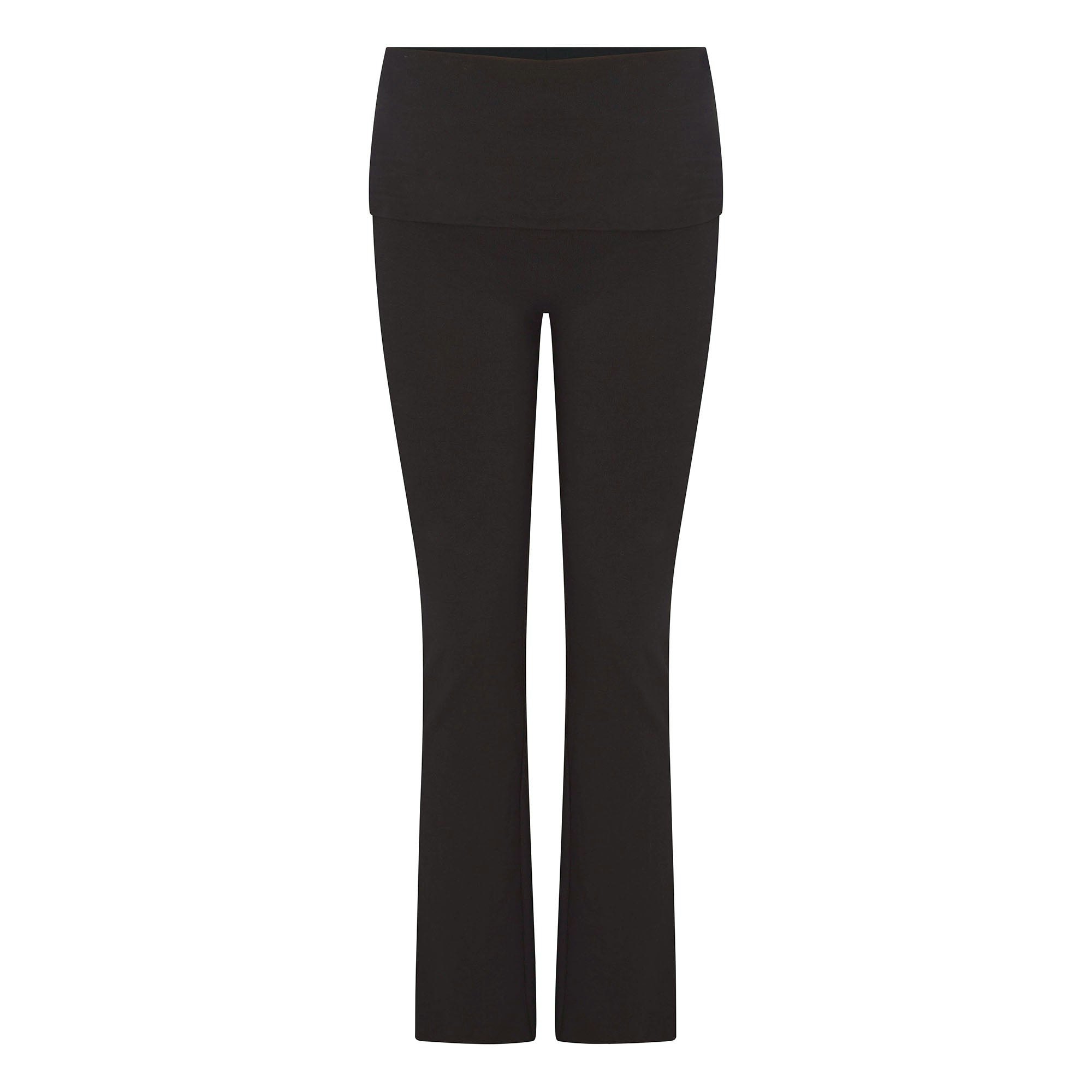 COTTON JERSEY MATERNITY FOLDOVER PANT | SOOT FLAT ON A WHITE BACKGROUND | FLT