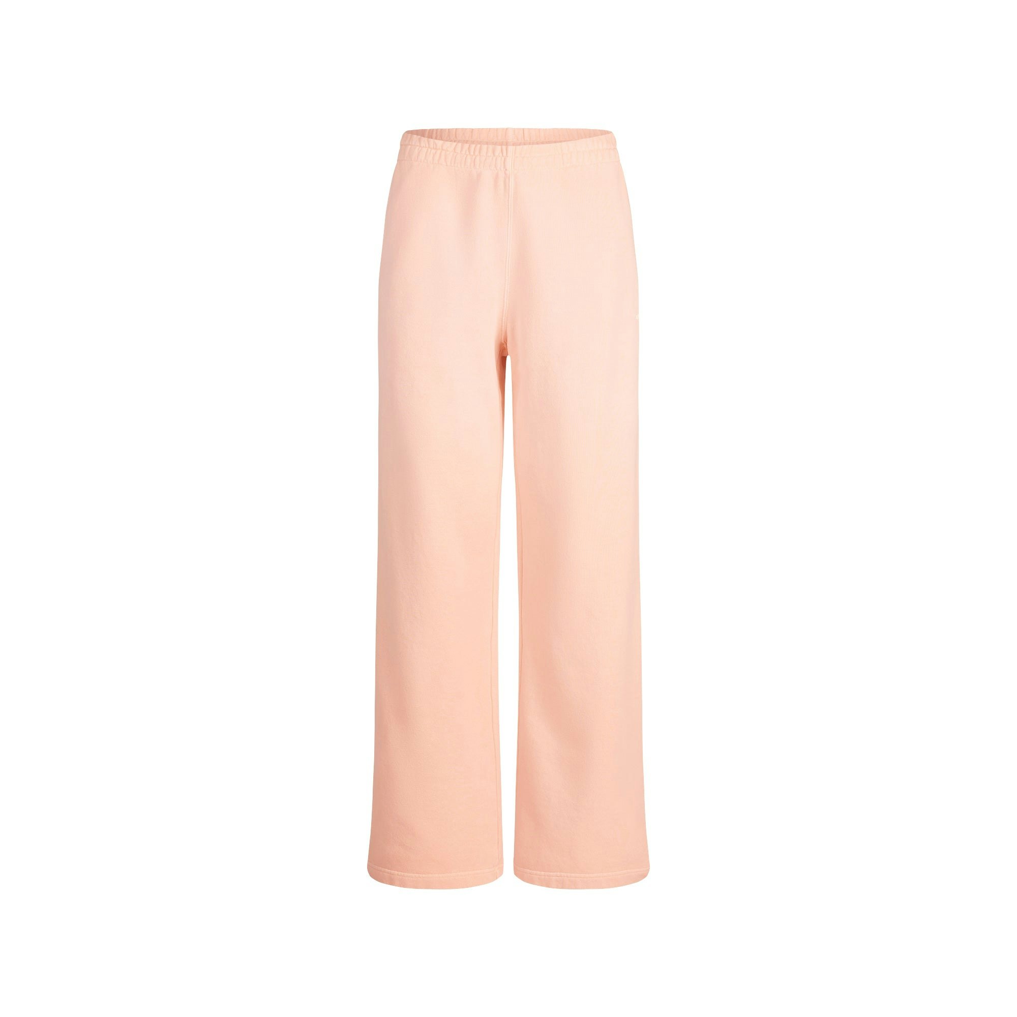 FRENCH TERRY LOW RISE STRAIGHT LEG PANT | CANTALOUPE FLAT ON A WHITE BACKGROUND | FLT