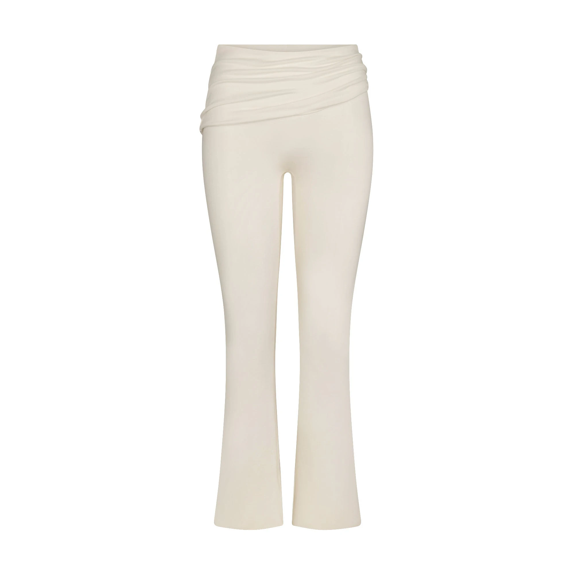 SKIMS CLOUD FOLDOVER PANT | ECRU FLAT ON A WHITE BACKGROUND | FLT | FLT