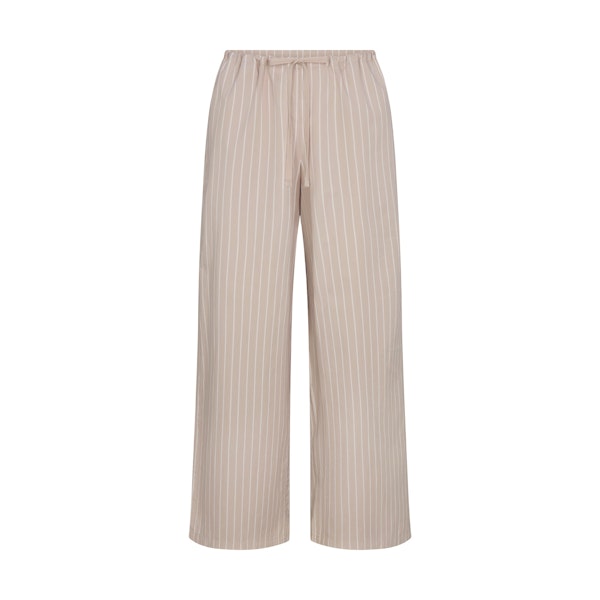COTTON POPLIN STRAIGHT LEG PANT | STONE STRIPE (PANTS) FLAT ON A WHITE BACKGROUND | FLT