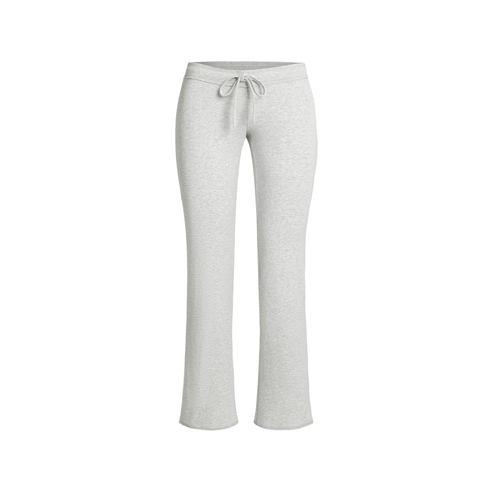 COTTON JERSEY LOW RISE CROP PANT | LIGHT HEATHER GREY FLAT ON A WHITE BACKGROUND | FLT